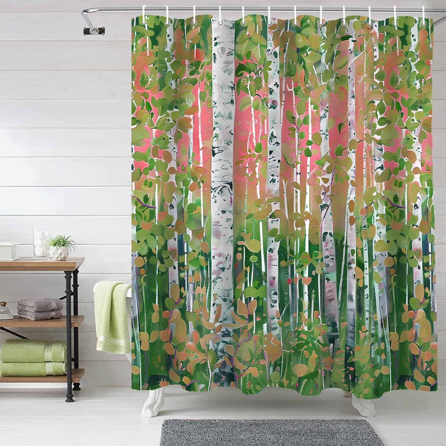 72 Inches Waterproof Shower Curtain Set with 12 Hooks 1
