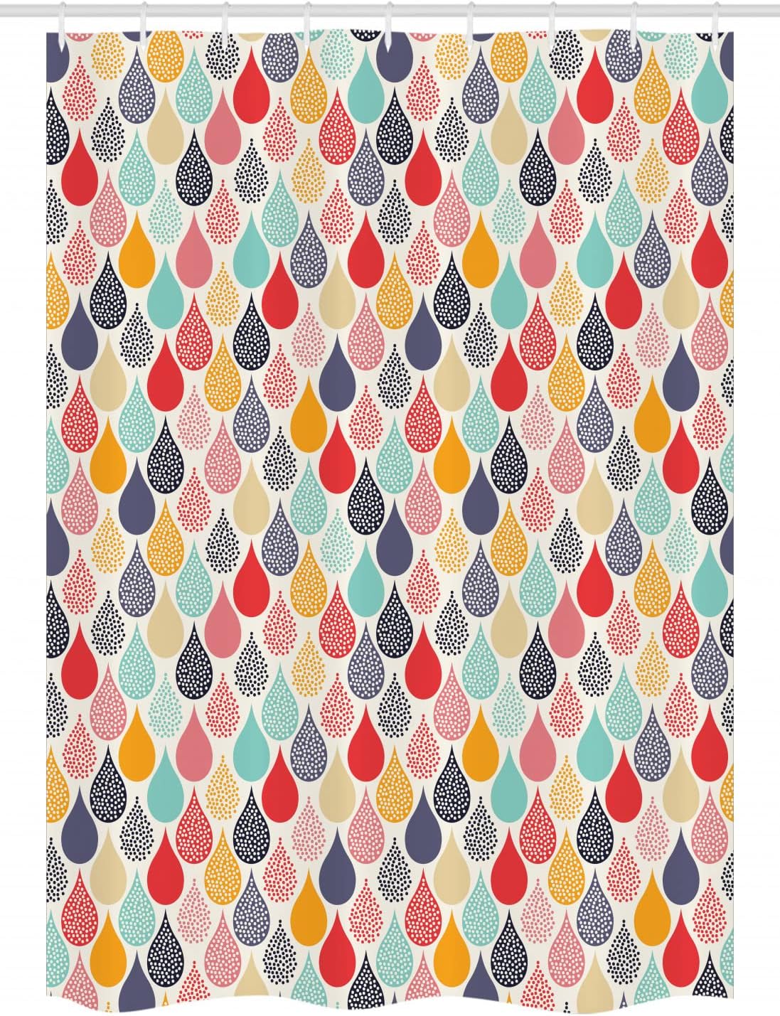 Ambesonne Geometric Raindrops Shower Curtain Set with Hooks