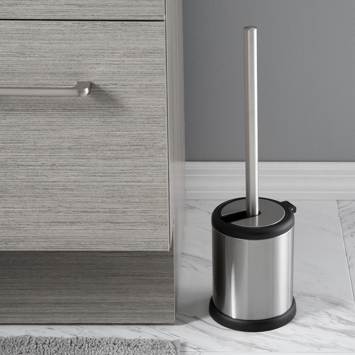 Bath Bliss Toilet Brush with Self-Closing Lid