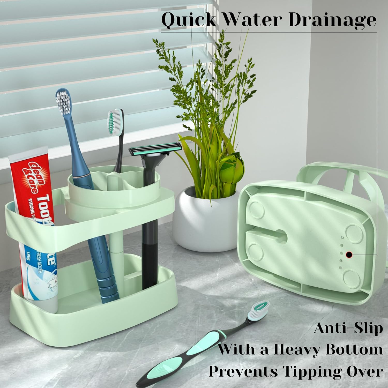 CRKIOB Family Toothbrush Holder with Drainage and Ventilation