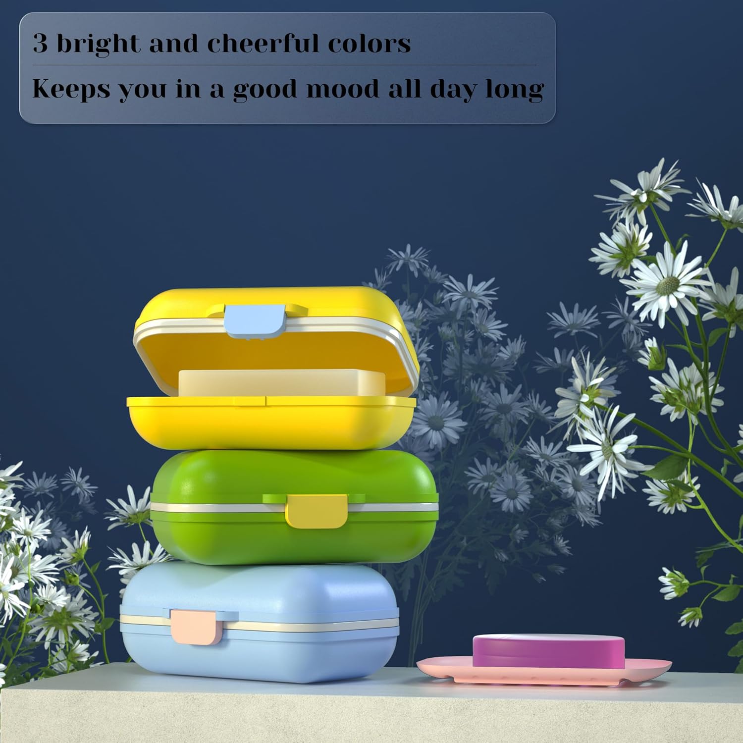 Leakproof Travel Soap Case with Silicone Seal and Drain Tray
