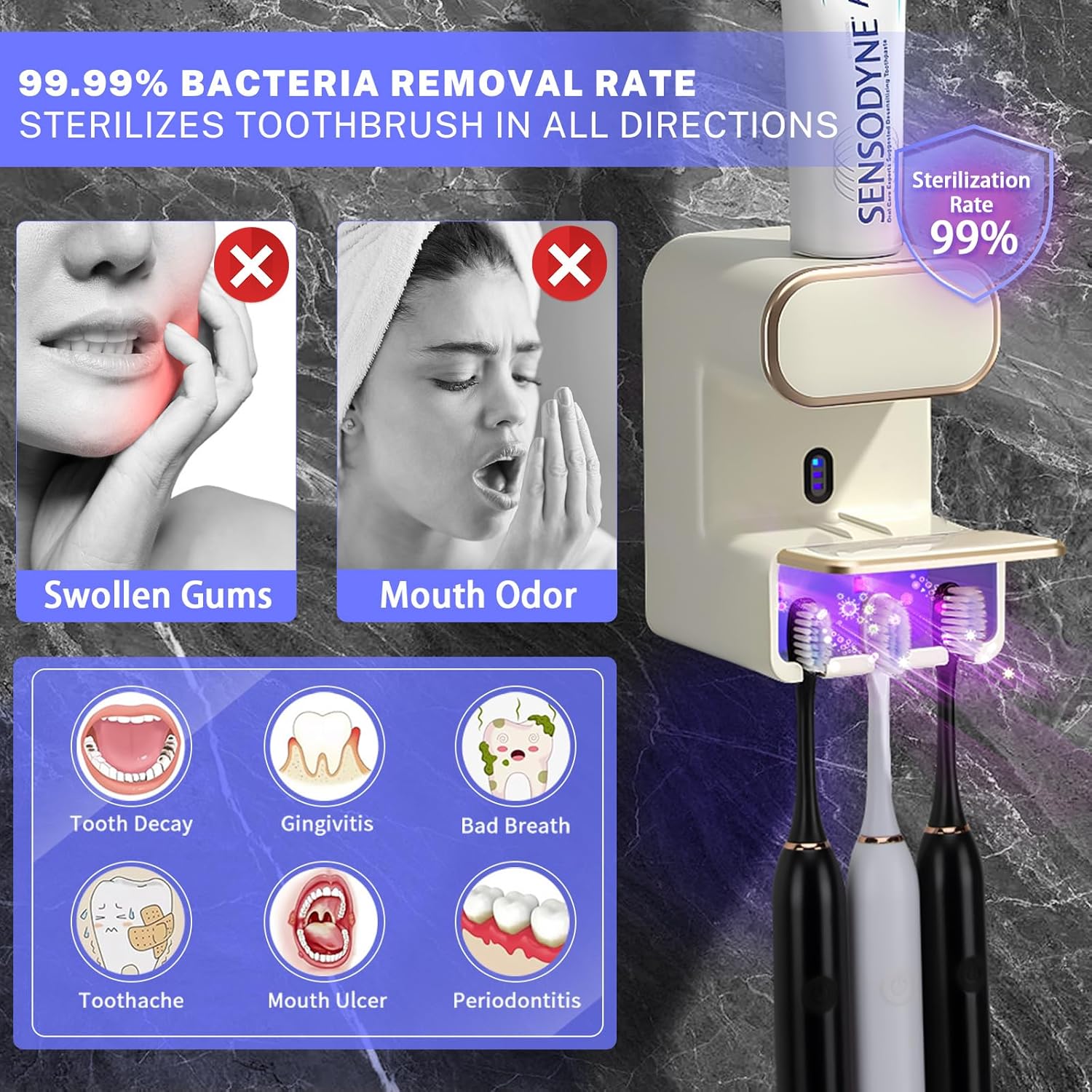 Wekity Automatic Toothpaste Dispenser with 3 Slots