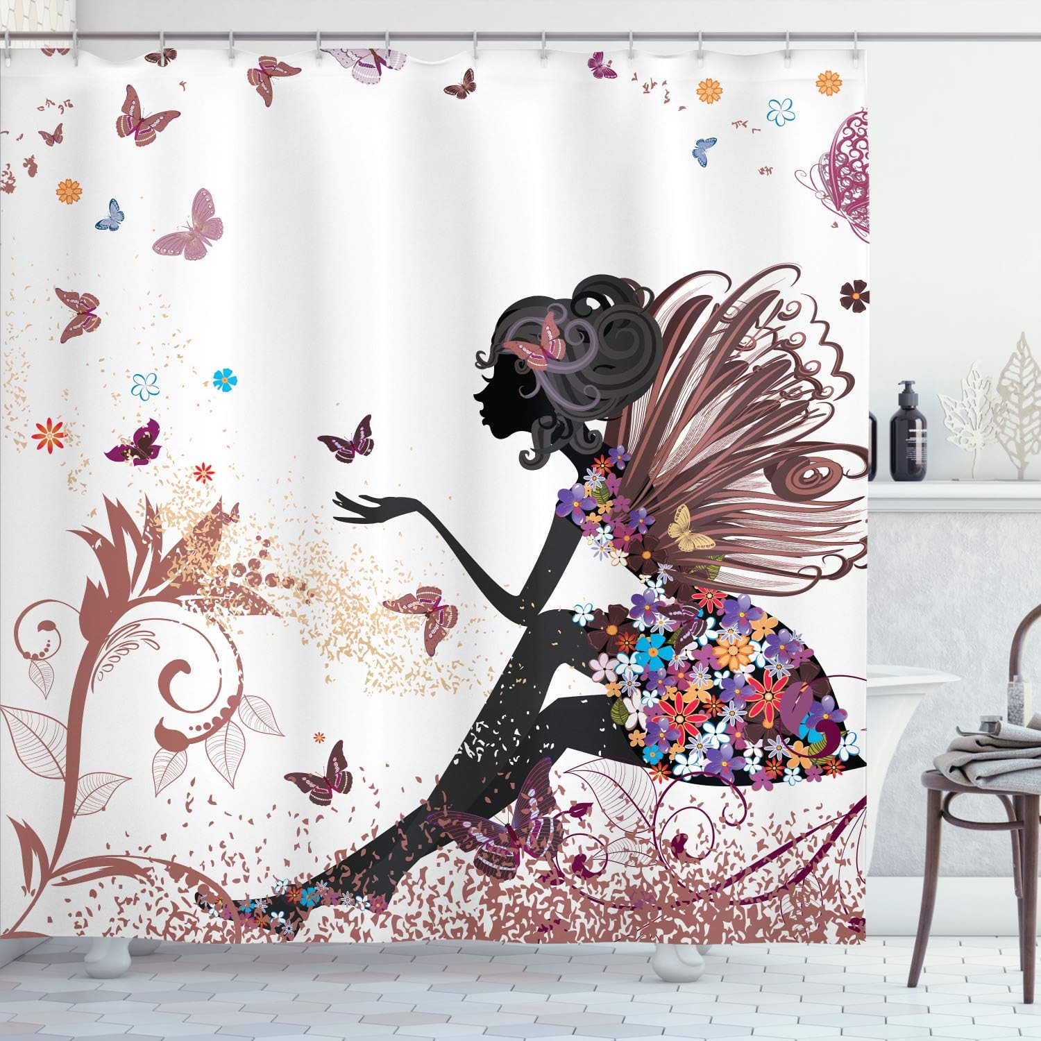 Ambesonne Fantasy Shower Curtain Set with Hooks