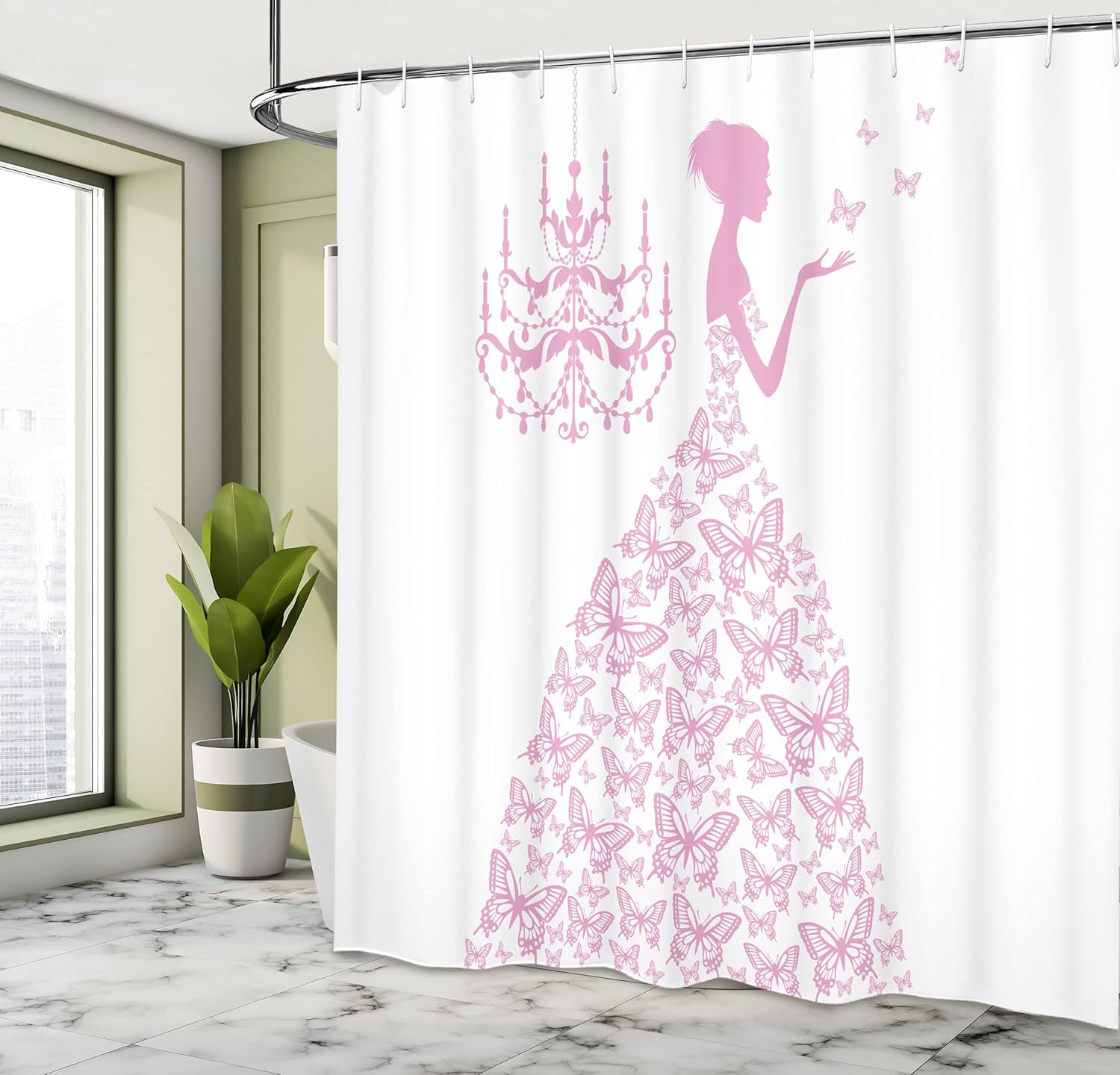 Ambesonne Love Shower Curtain Set 69 W x 70 L