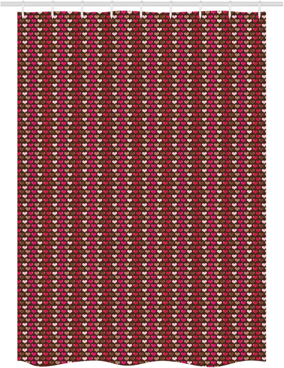Ambesonne Abstract Stall Shower Curtain Brown Fuchsia 54x78 with Hooks