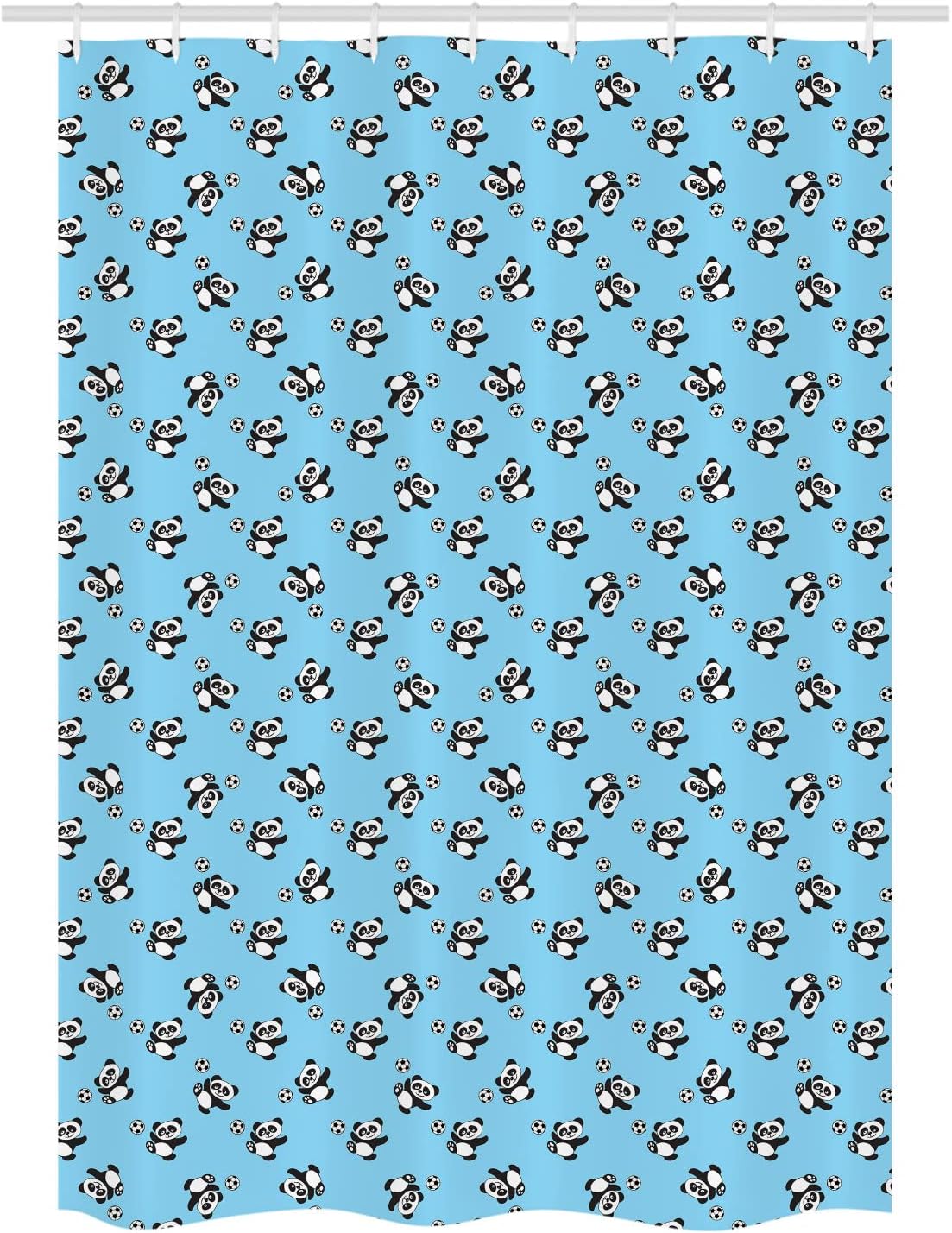 Ambesonne Panda Player Soccer Shower Curtain Set