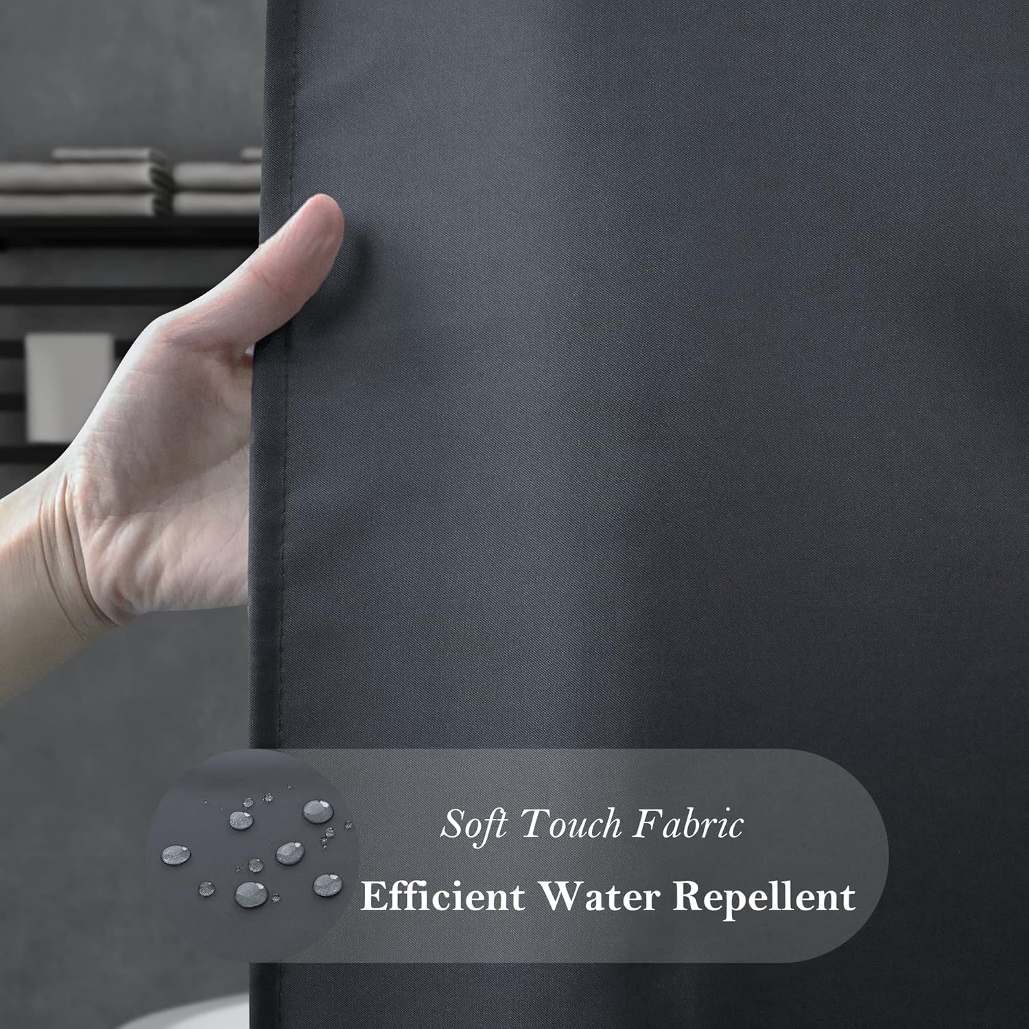 AooHome Extra Long Shower Curtain 72x84 Inch Dark Grey