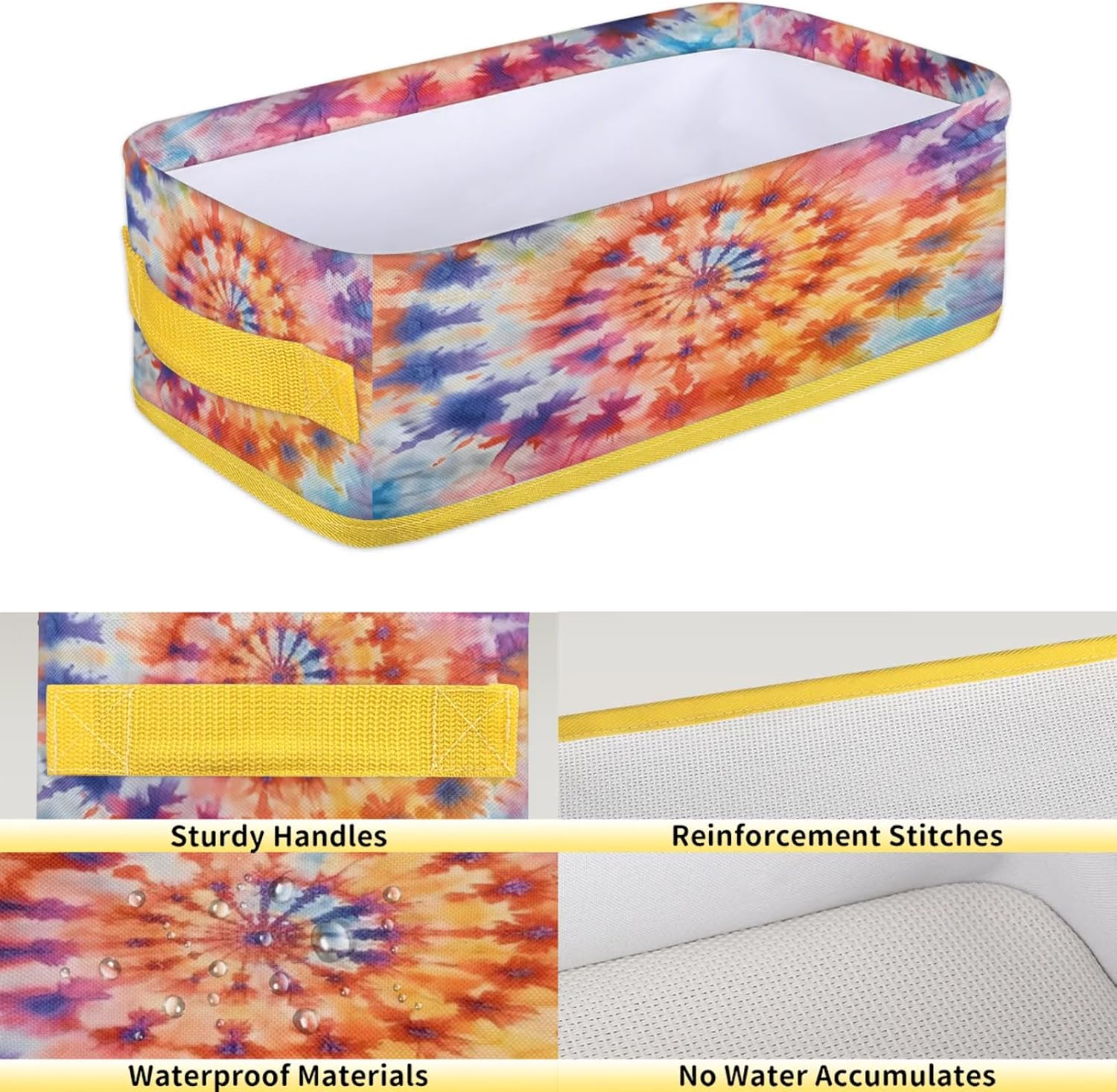 Snatocys Tie Dye Toilet Paper Basket with Handles