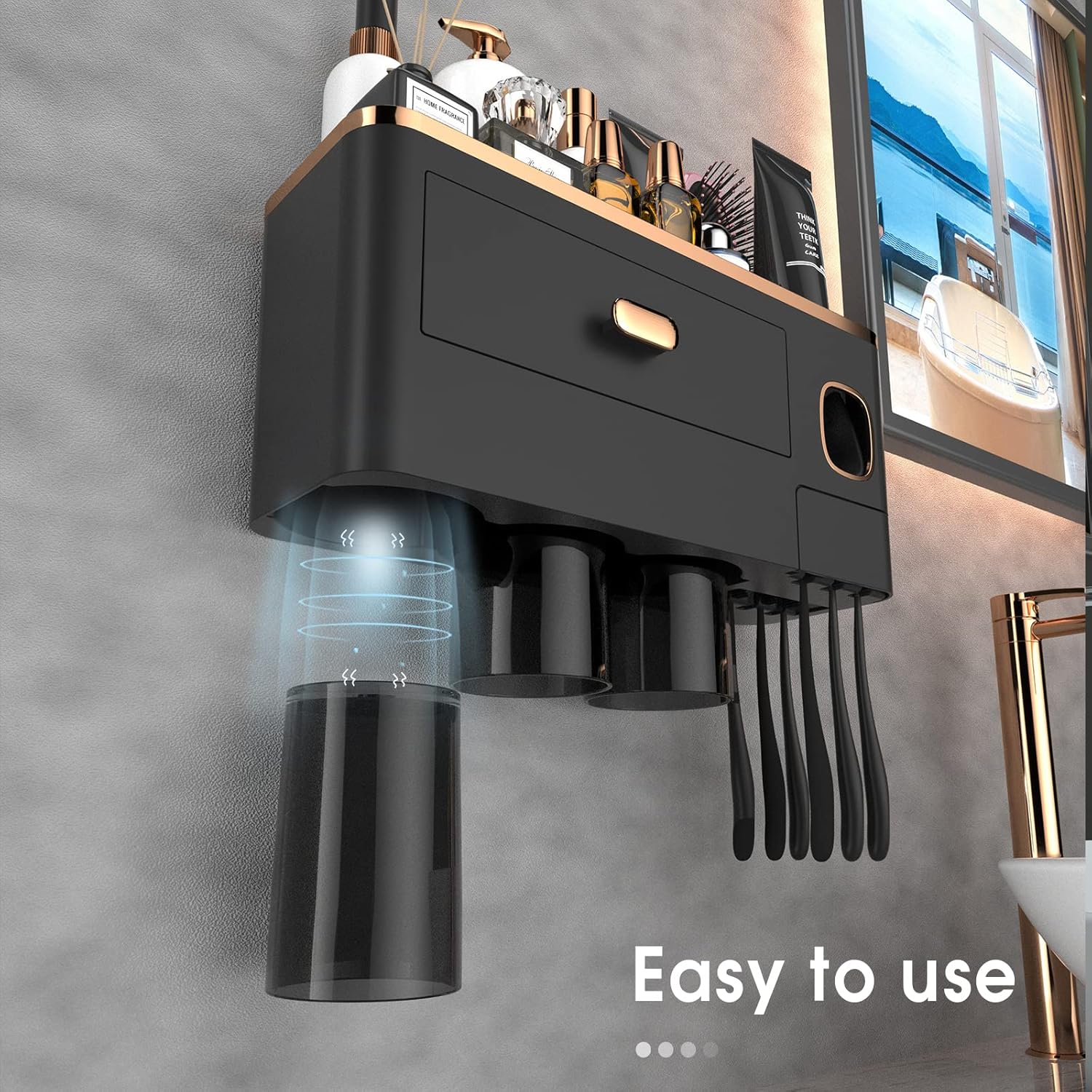 iHave Wall Toothbrush Holder with Dispenser