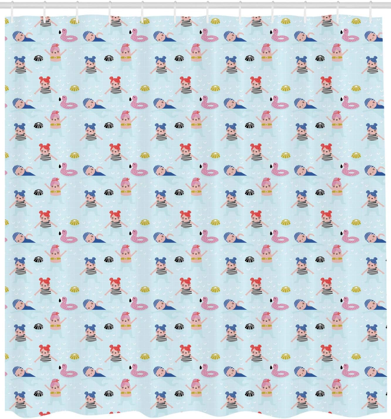 Ambesonne Summer Shower Curtain Set with 12 Hooks