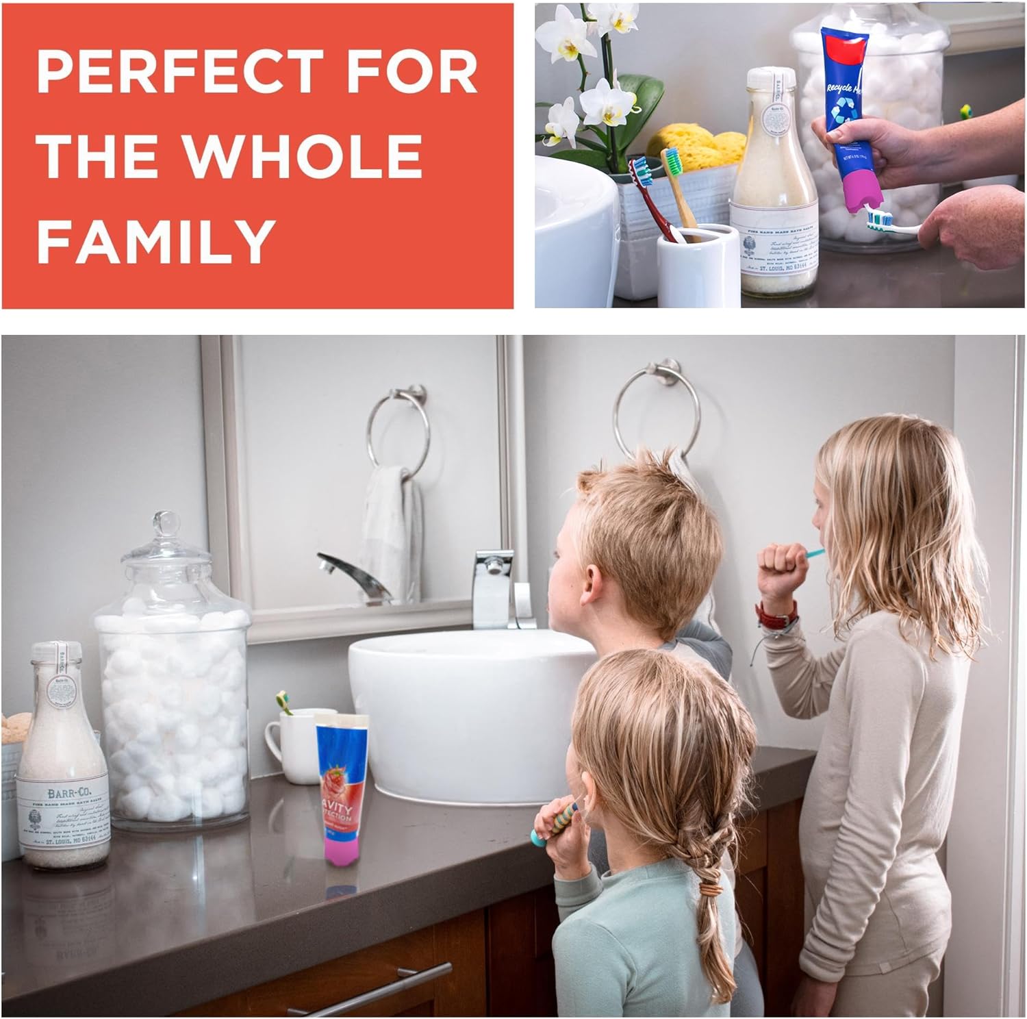Chrome Cherry SqueezMe Self-Closing Toothpaste Cap Silicone Lid for Kids Adults