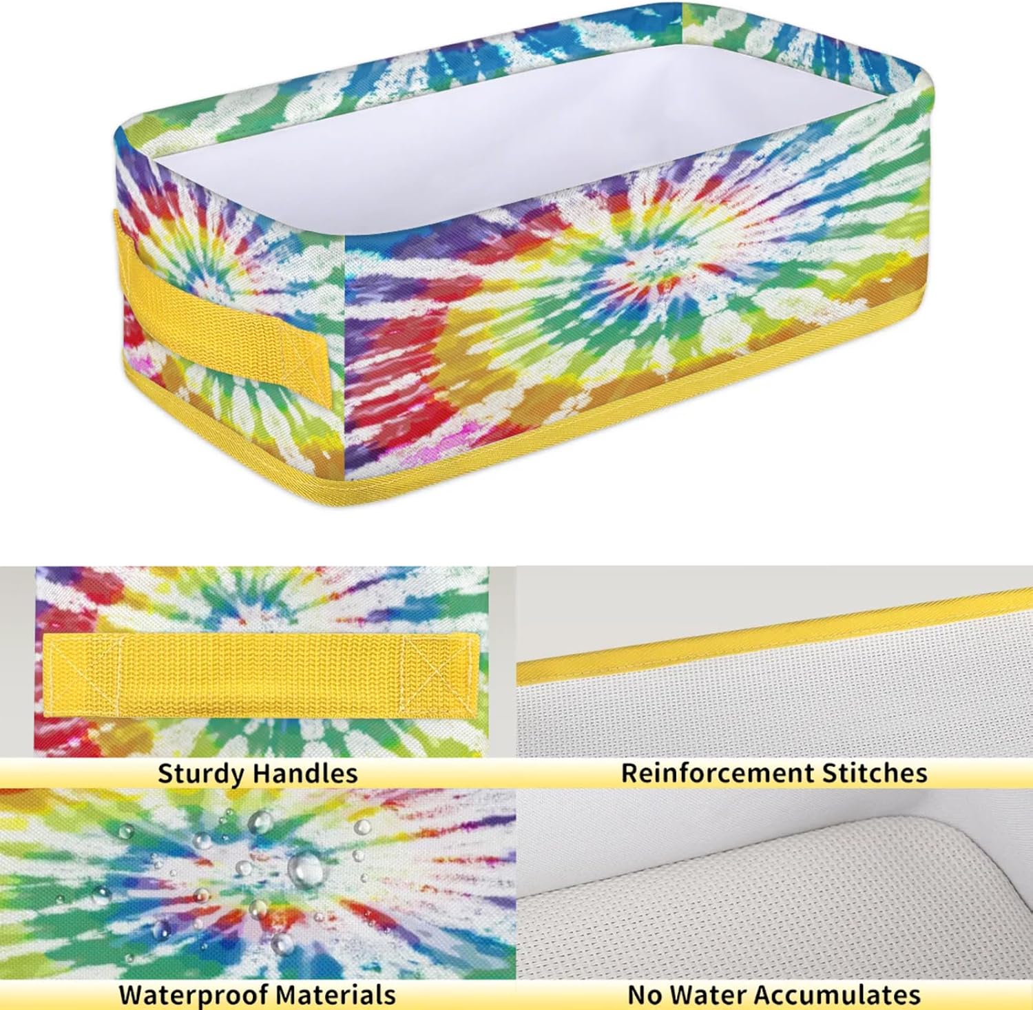 Snatocys Tie Dye Toilet Paper Basket with Handles 1