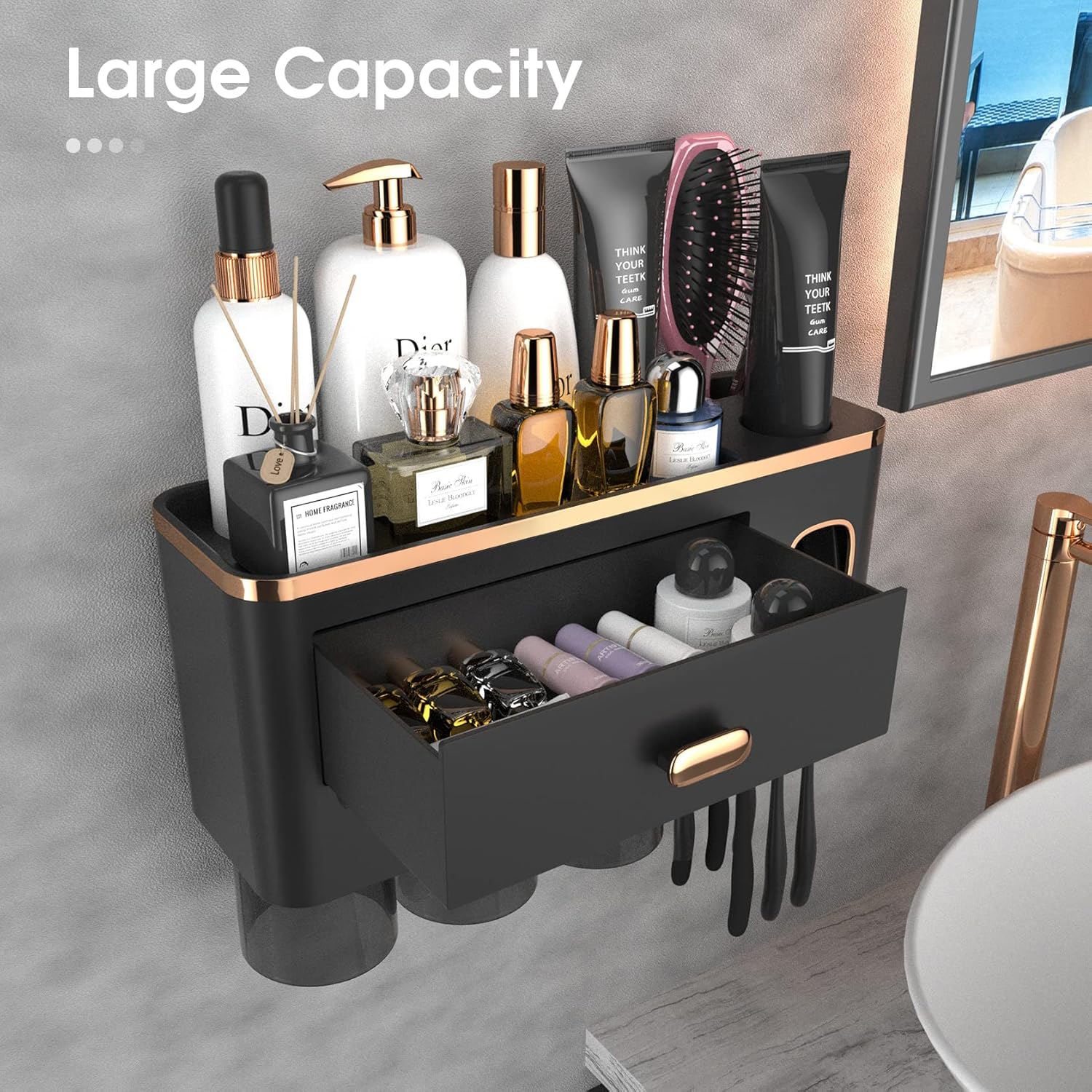 iHave Wall Toothbrush Holder with Dispenser