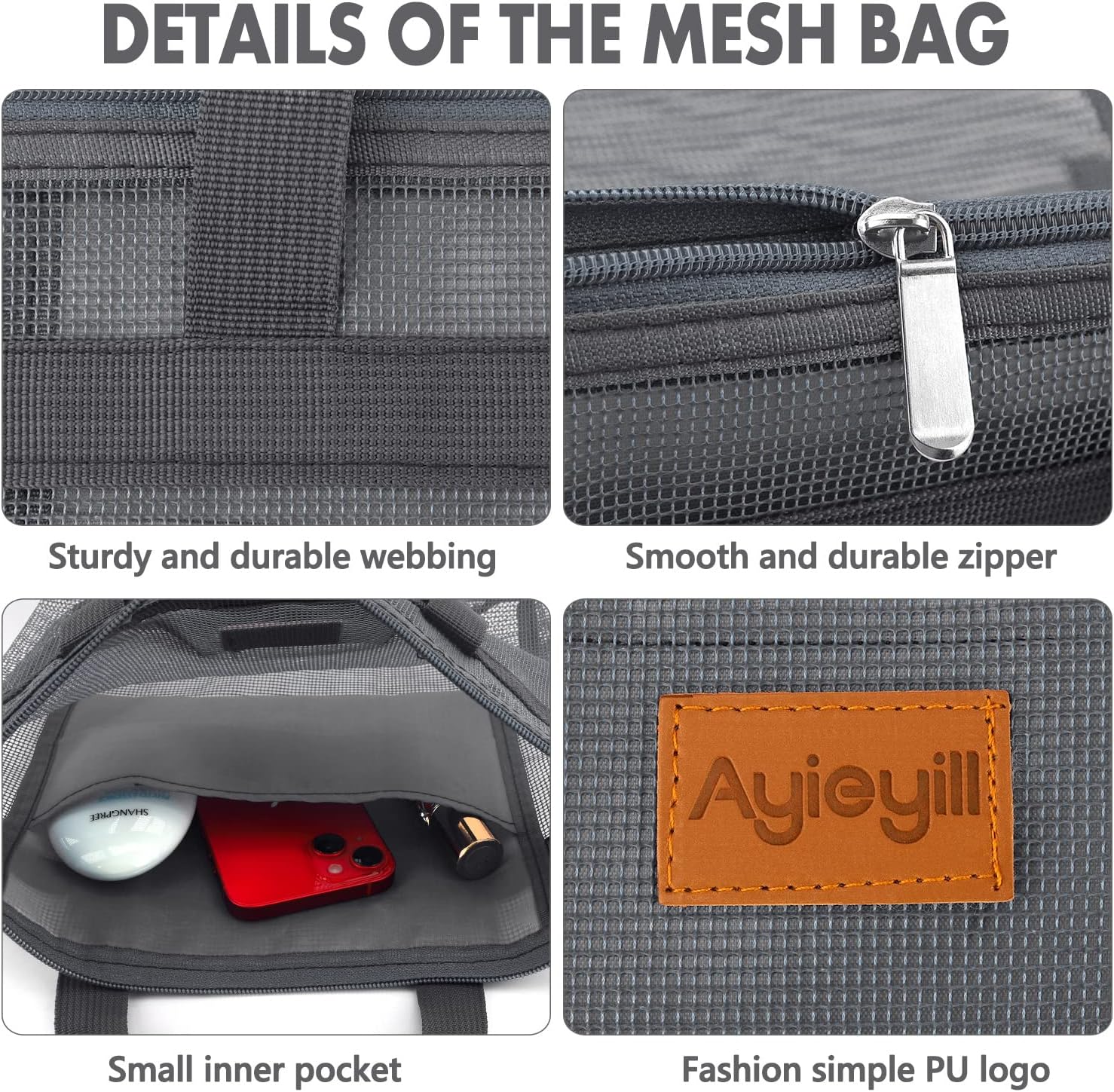Ayieyill Portable Shower Caddy with Zipper