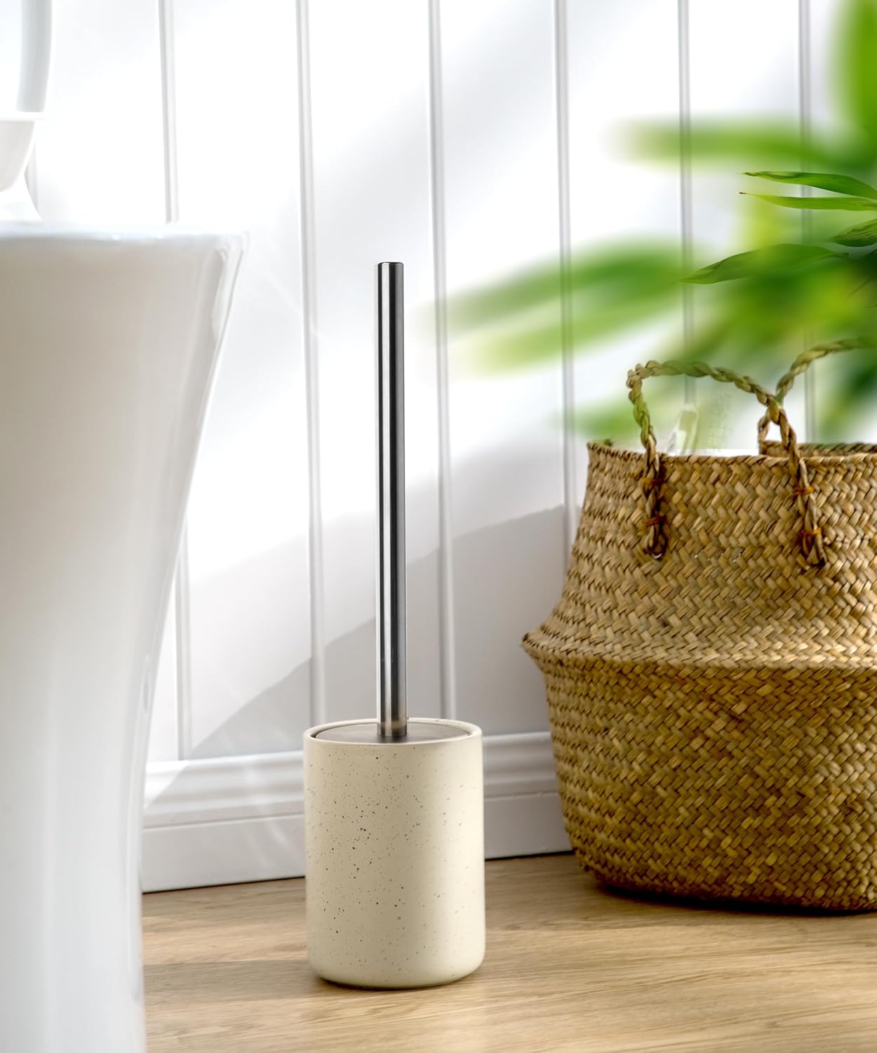 Viosuniu Ceramic Toilet Brush and Holder Set