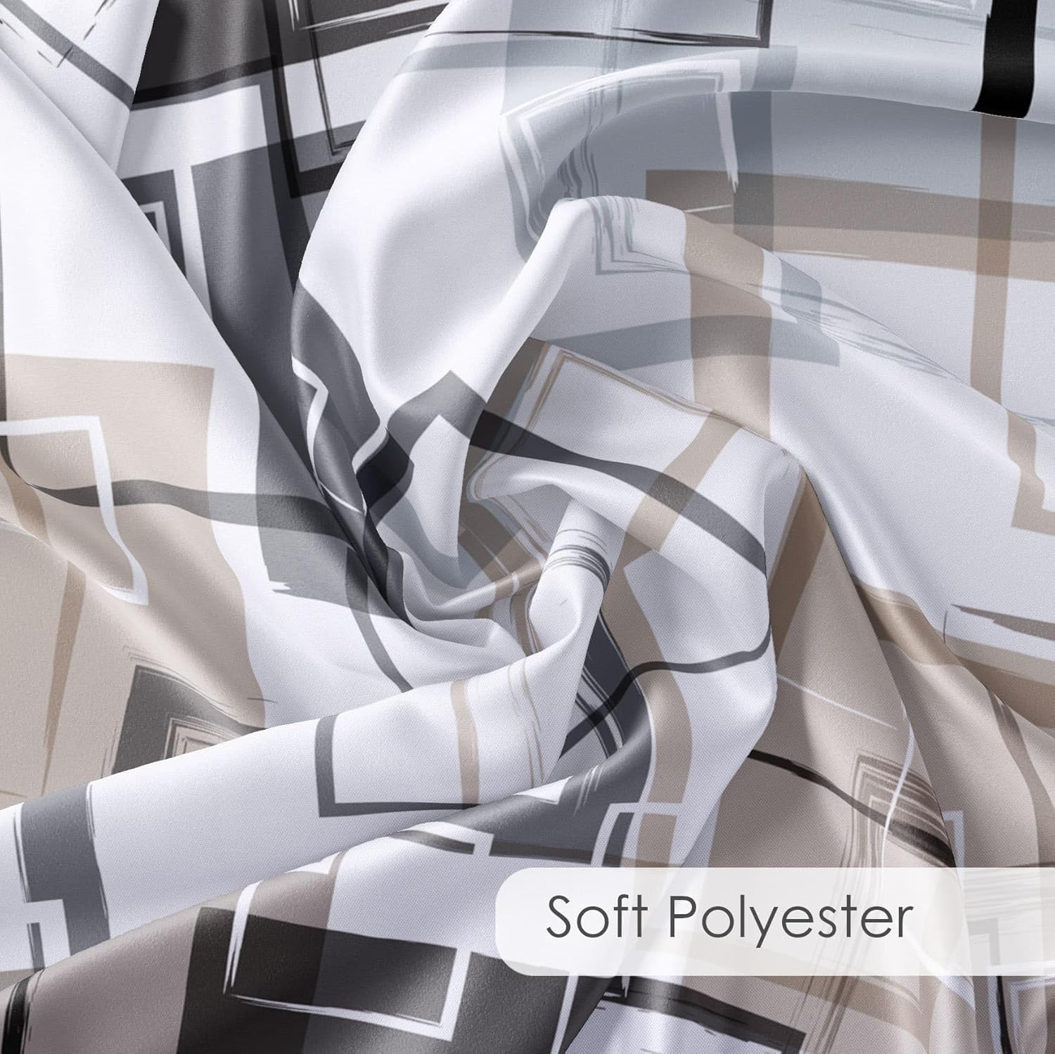 MEUNEAR Black and Tan Geometric Shower Curtain Set 1