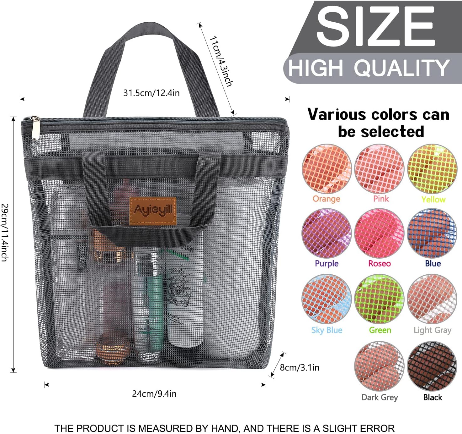 Ayieyill Portable Shower Caddy with Zipper