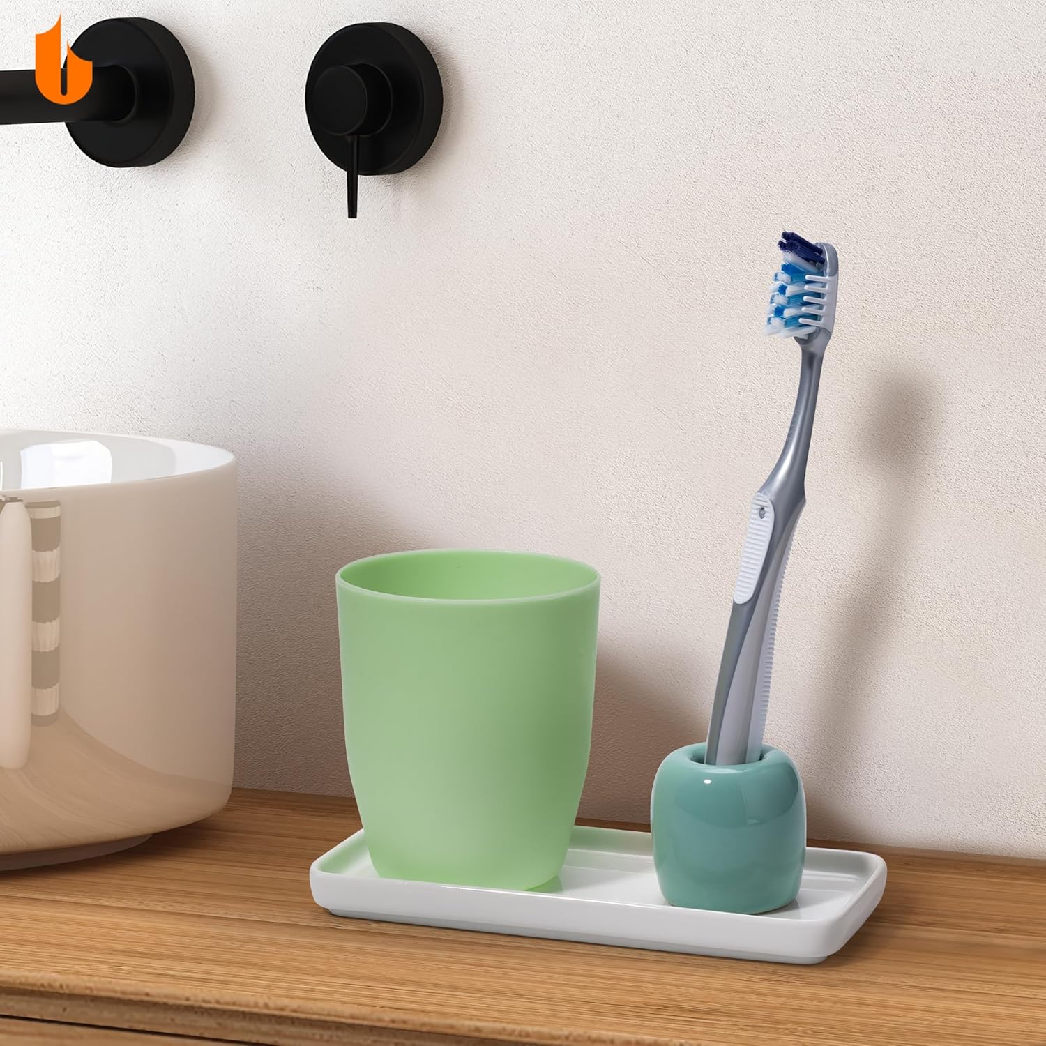 Urbanstrive Ceramic Toothbrush Holders 2 Pack White