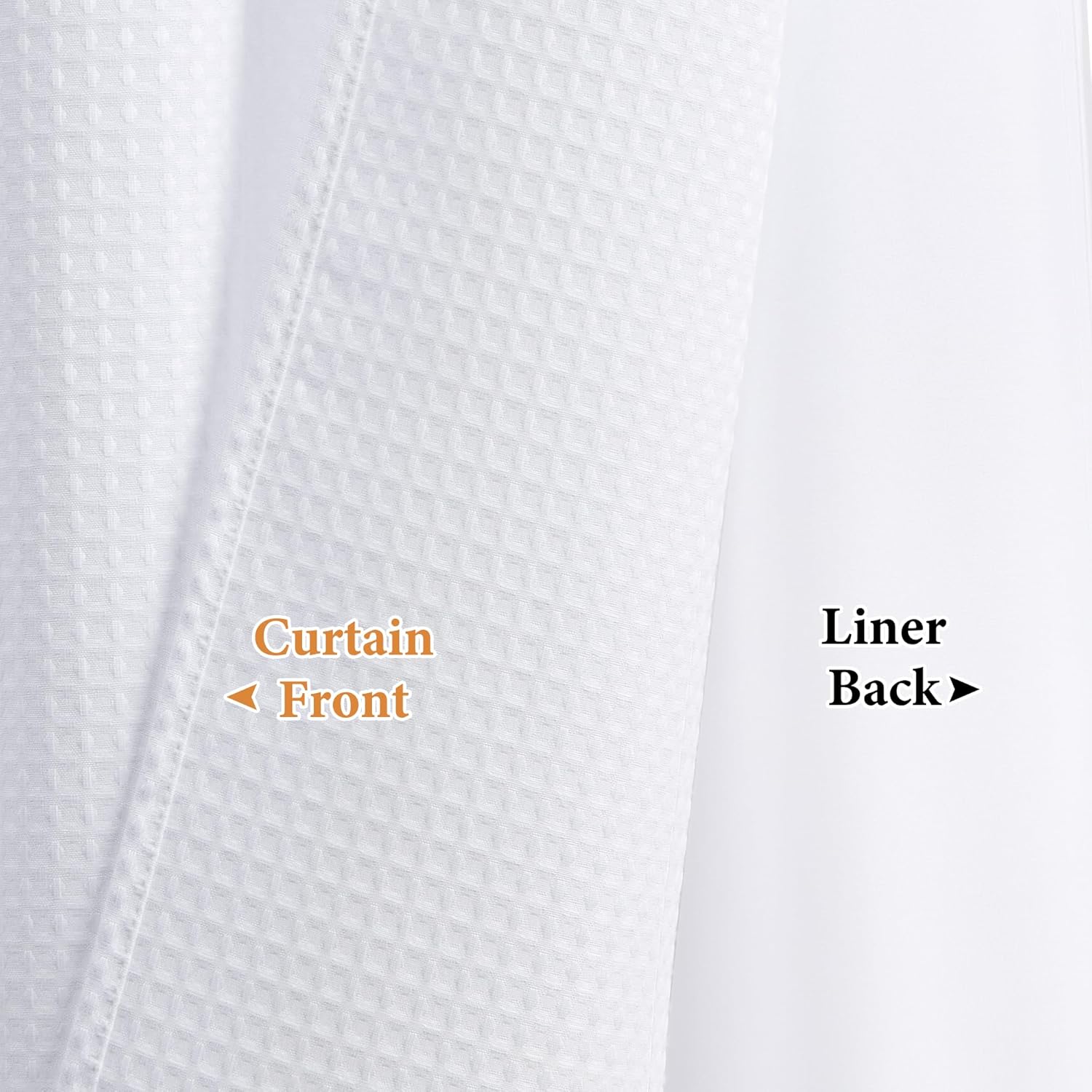 Naturoom White Waffle Shower Curtain Set with Liner
