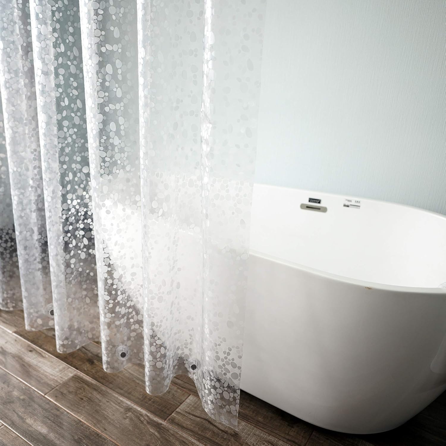 AooHome 72x66 Inch Shower Curtain with Bottom Magnets and 3D Stone Pattern