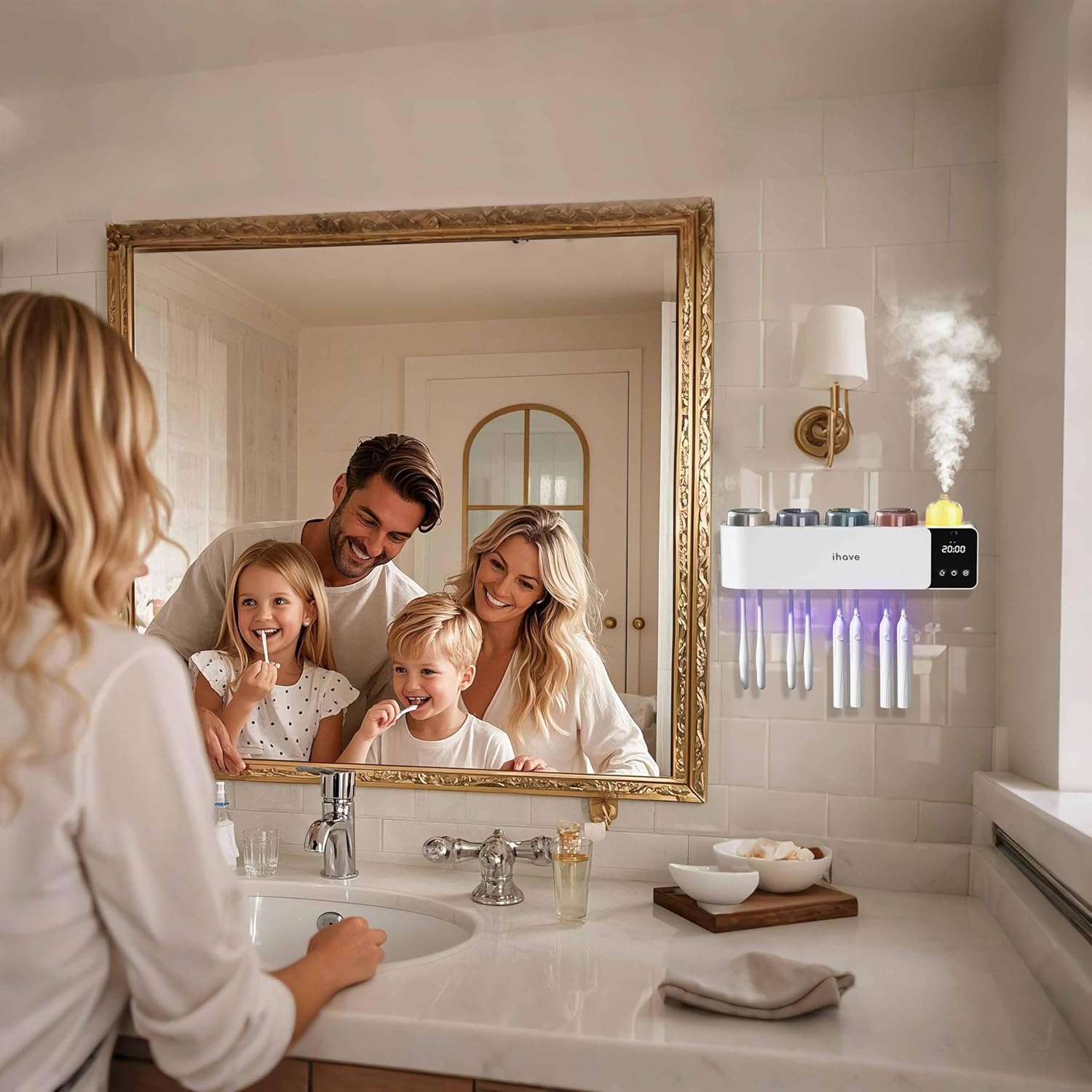 iHave Smart UV Toothbrush Holder with Aromatherapy and Night Light