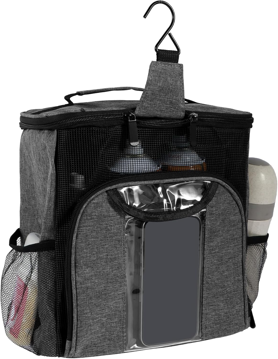 Portable Shower Caddy for Dorm Bathroom and Travel - Grey