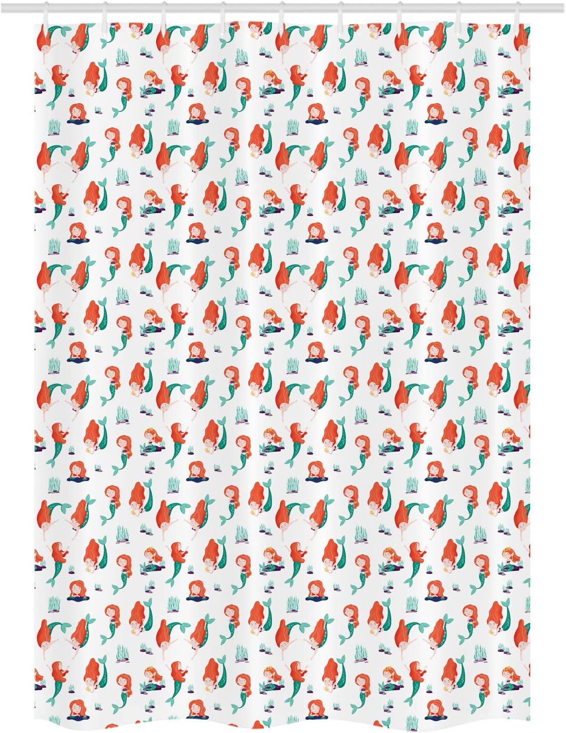 Ambesonne Mermaid Girls Cartoon Shower Curtain Set