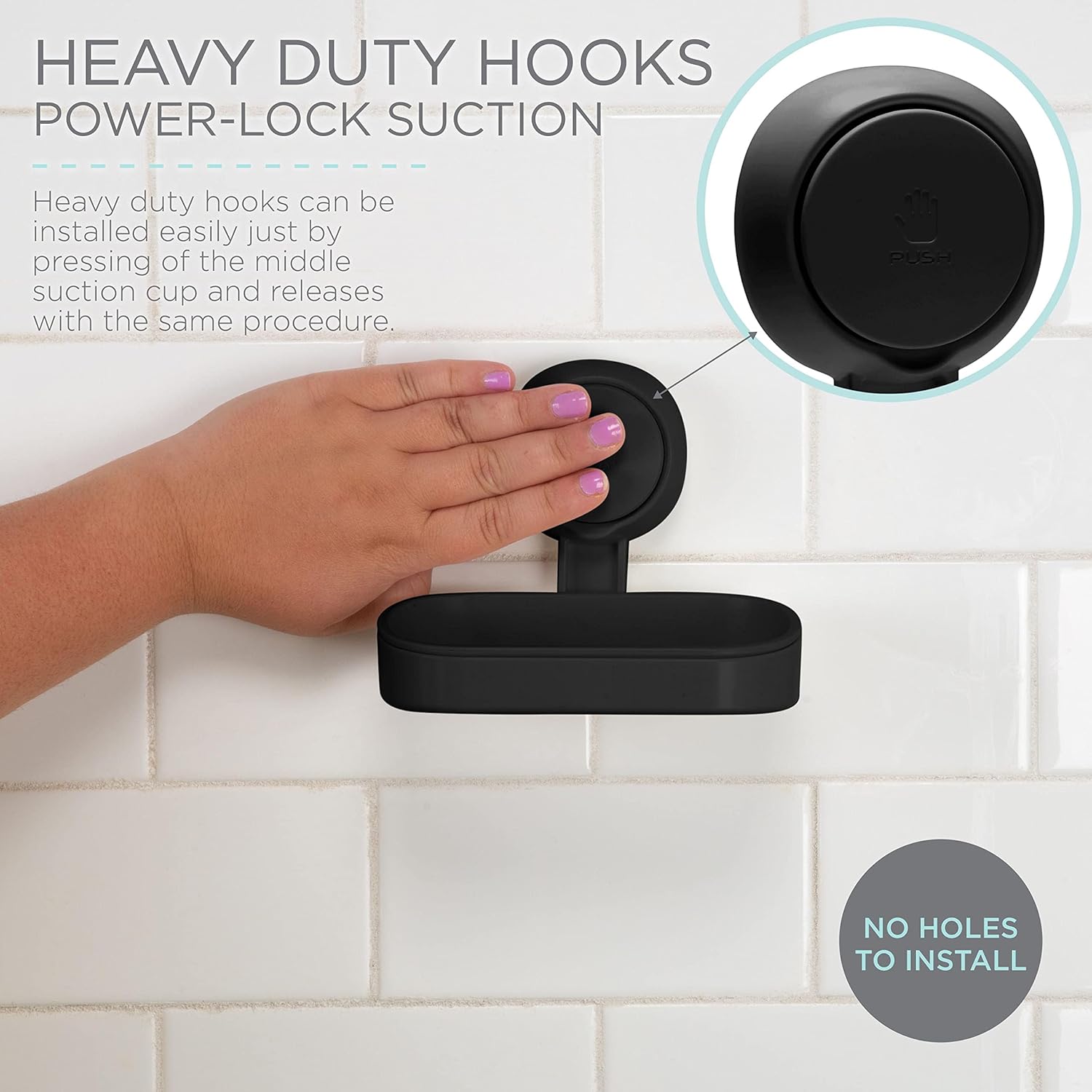Bath Bliss Matte Black Gel Suction Soap Dish