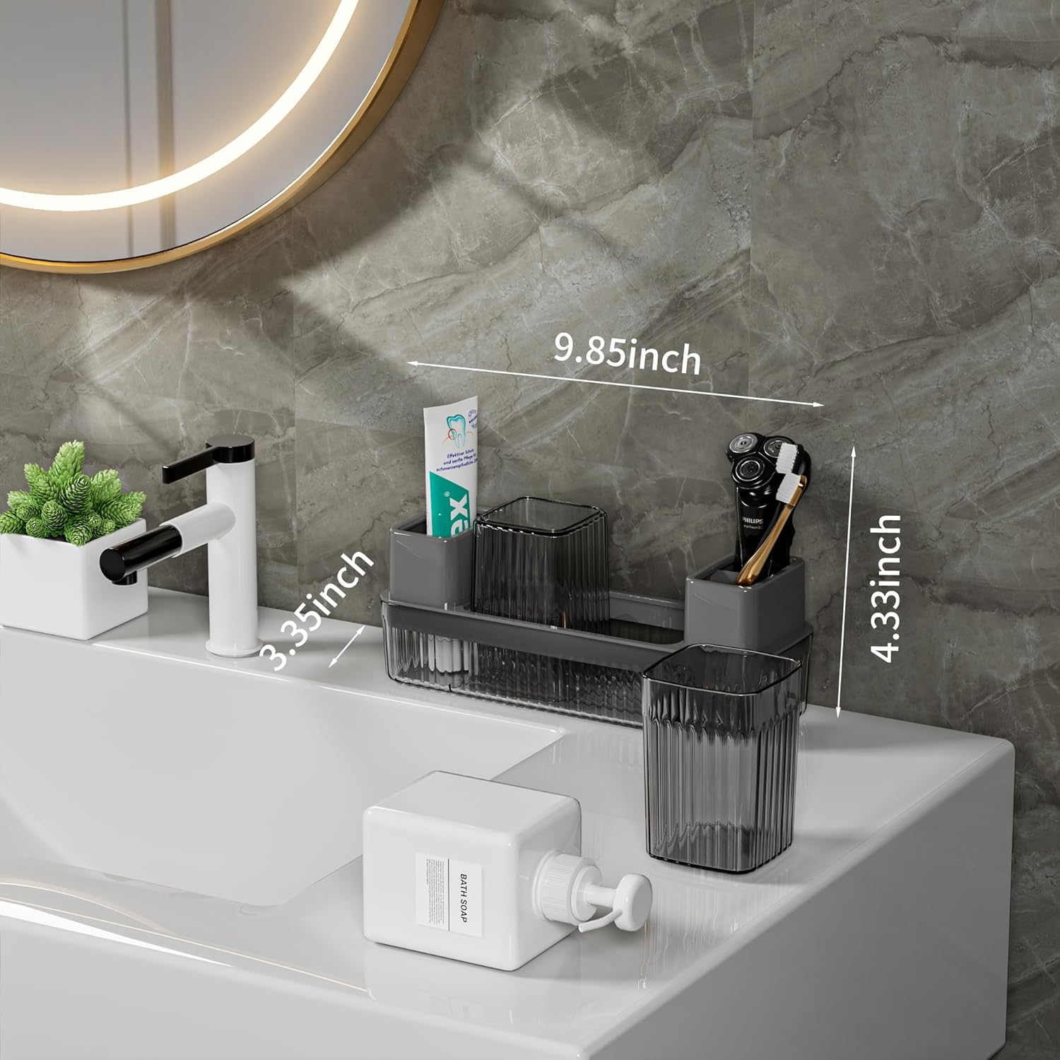 Vowupt Toothbrush Holder Set 2 Cups Organizer