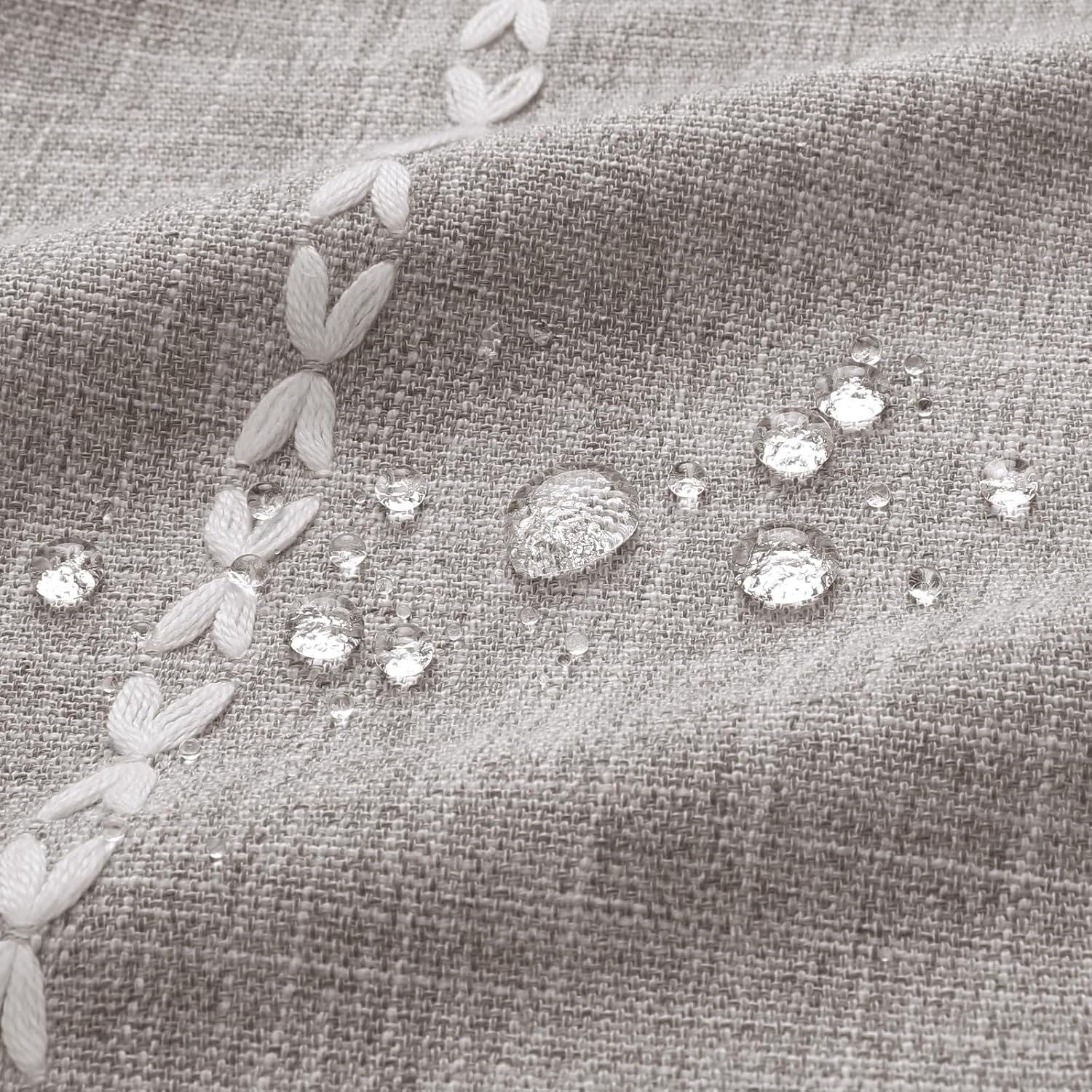 MitoVilla Boho Farmhouse Shower Curtain Set Grey Taupe 72x74