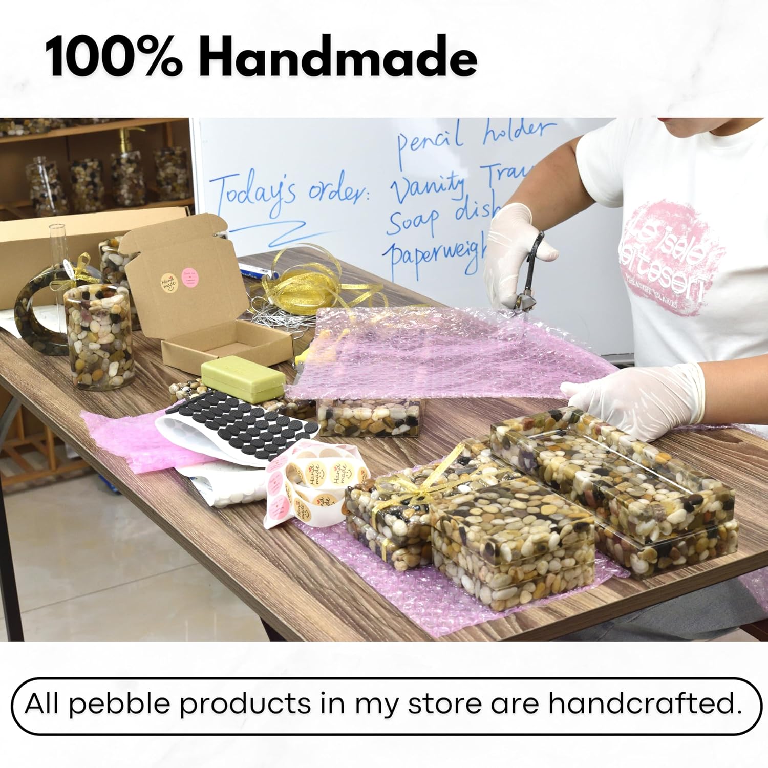 OYAMIHUI Handmade Rock Toothbrush Holder for Bathroom Decor