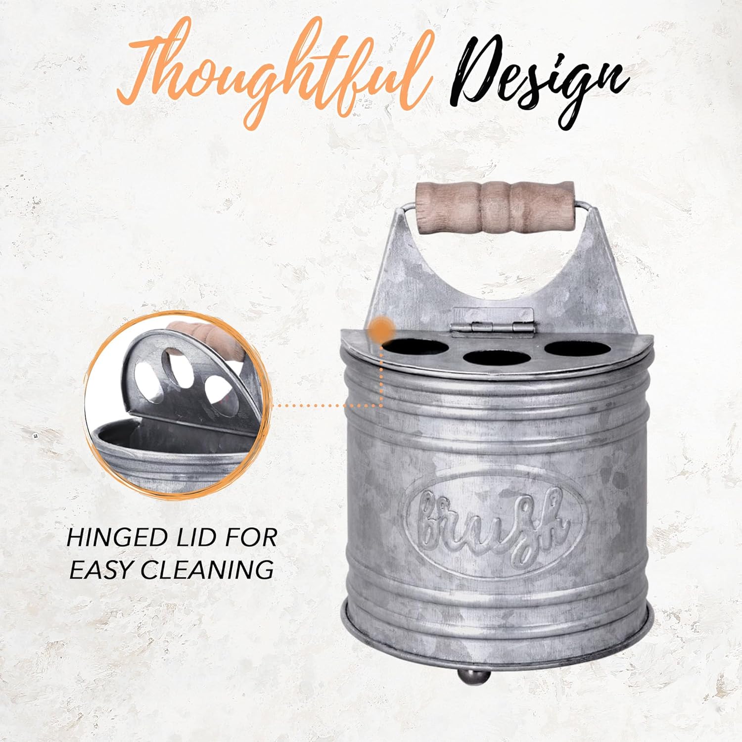 Autumn Alley Galvanized Toothbrush Holder - Farmhouse Style