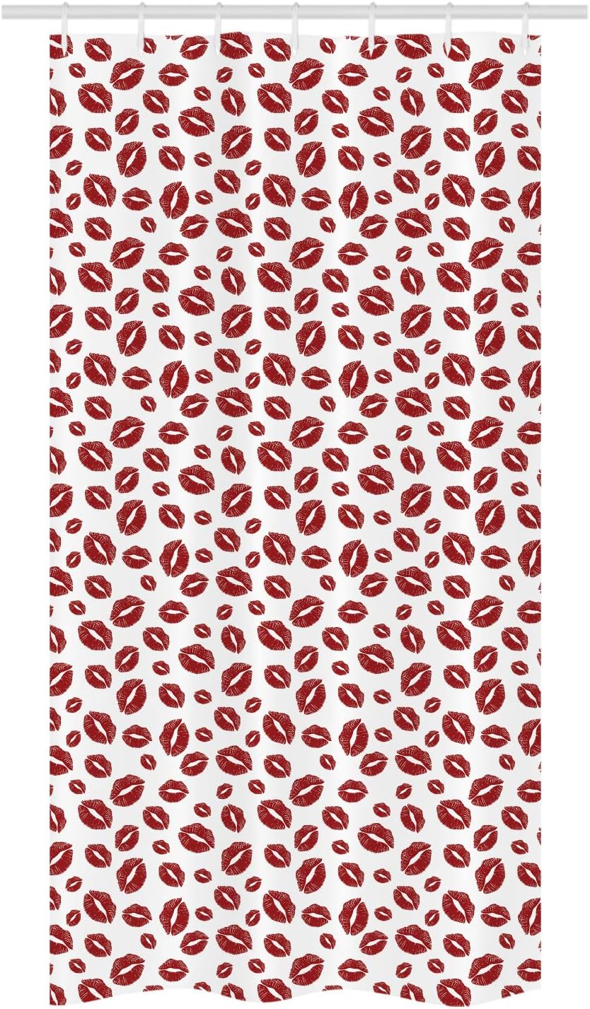 Ambesonne Kiss Stall Shower Curtain Set Ruby White 36 x 72 Hook Included