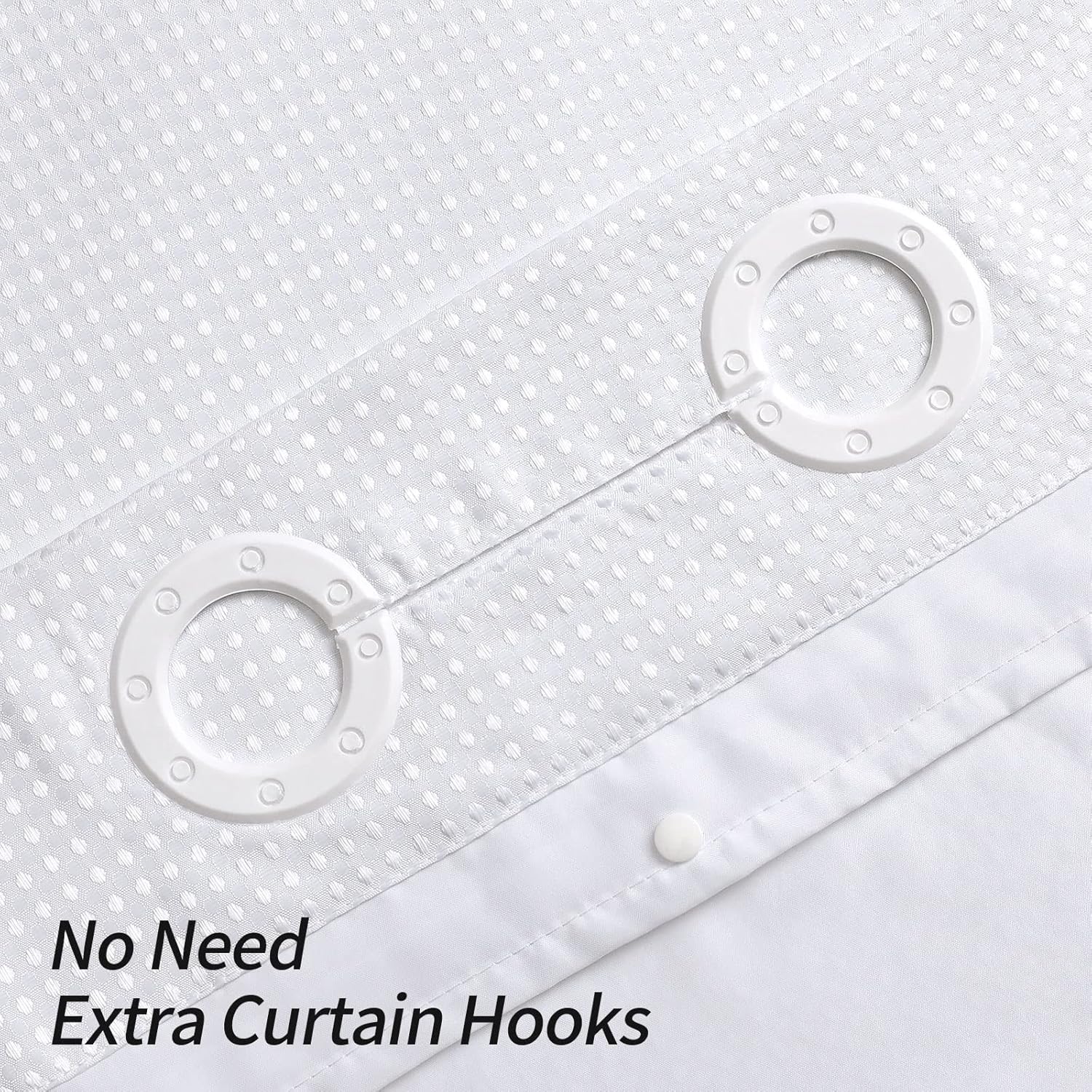 MitoVilla White Waffle Shower Curtain 36x74