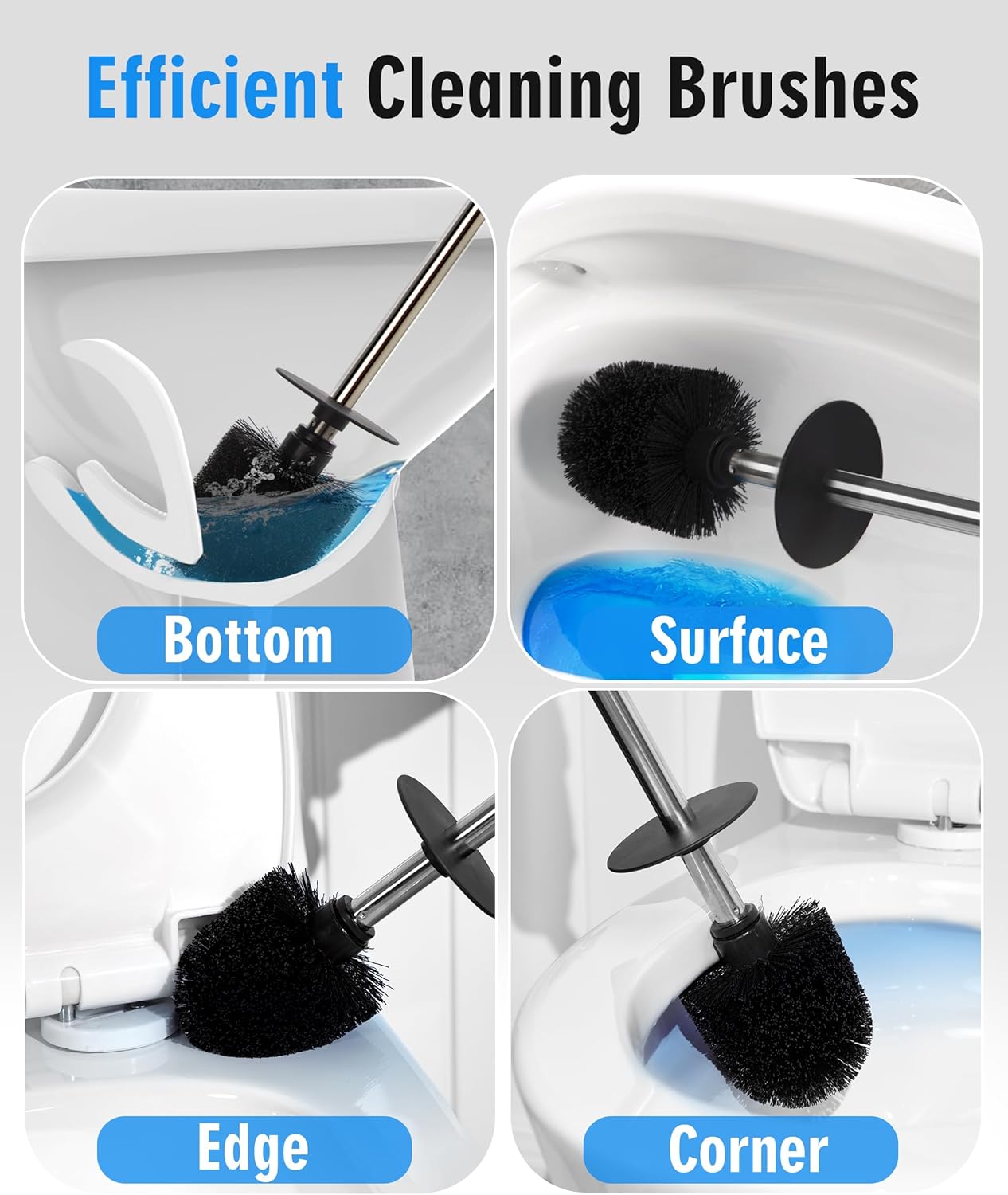 Viosuniu Ceramic Toilet Brush and Holder Set 2 Pack
