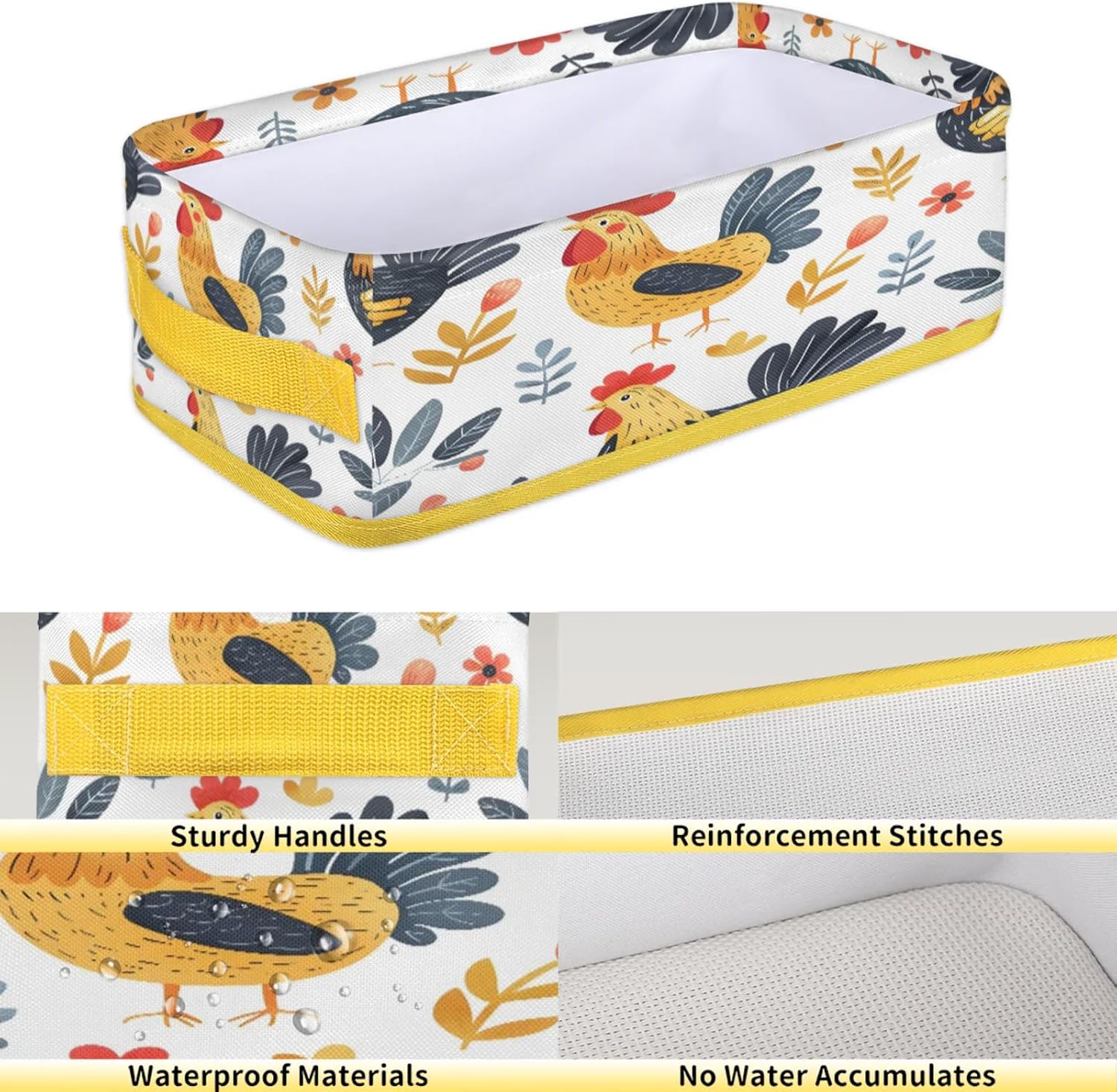 Cute Funny Chicken Toilet Paper Basket with Handles