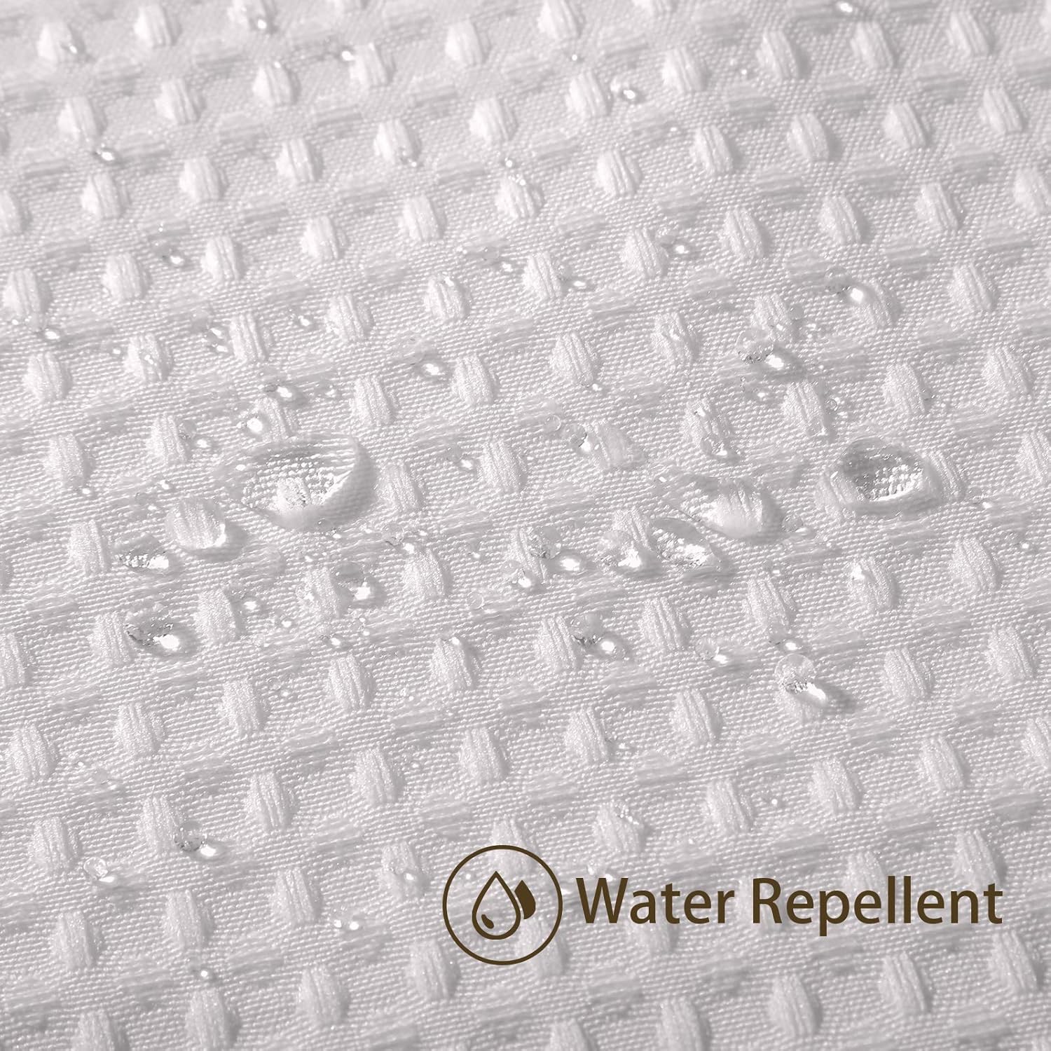 VANZAVANZU Waffle Weave Shower Curtain - 72x72 Inches White