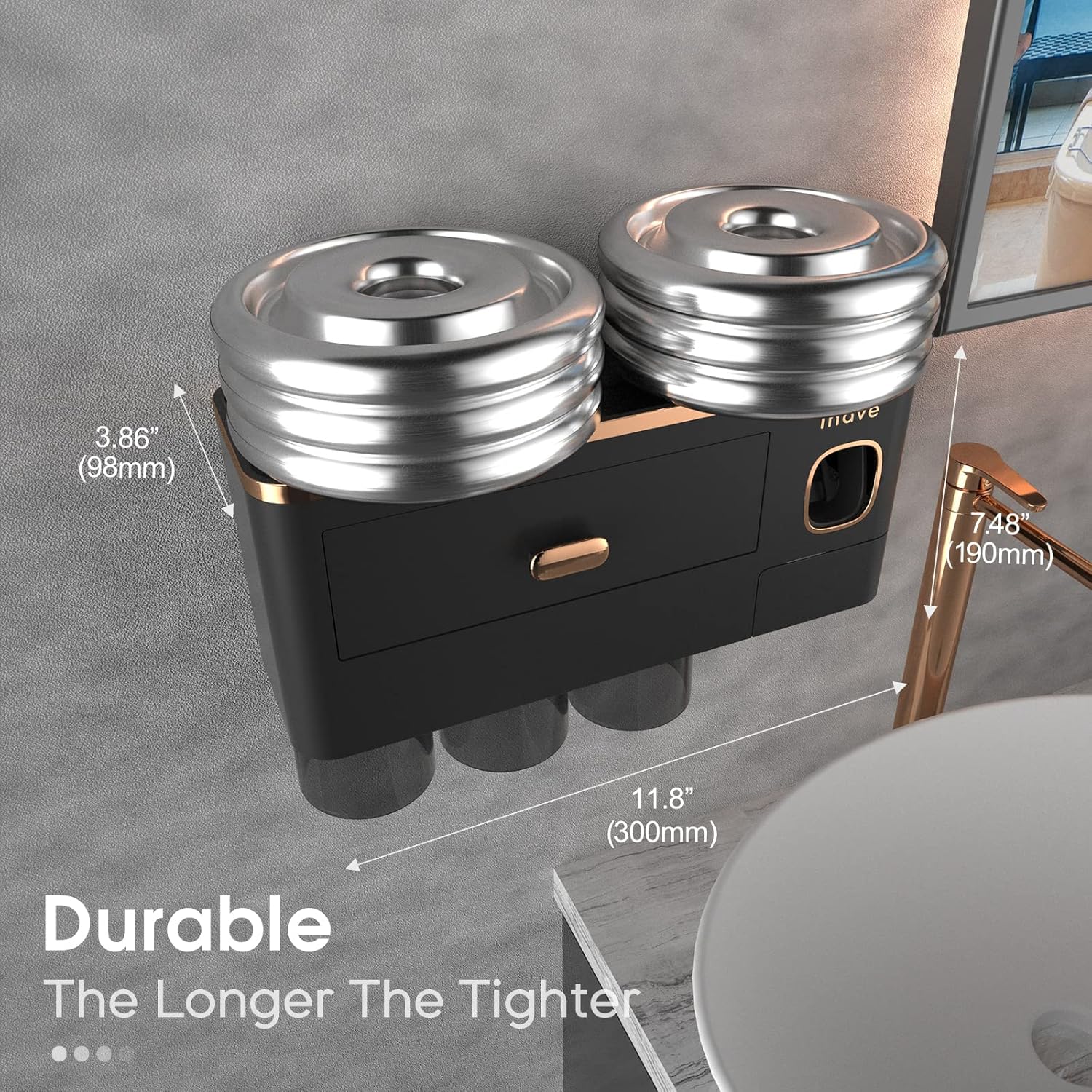 iHave Wall Toothbrush Holder with Dispenser