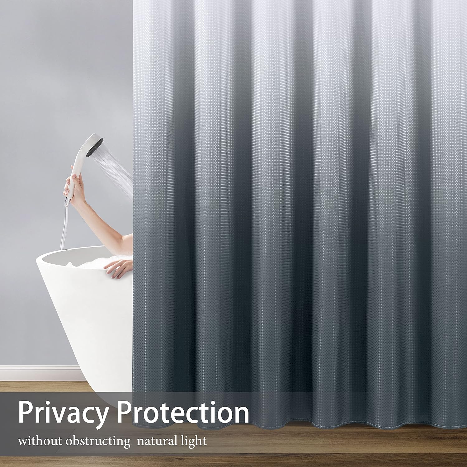 Naturoom Ombre Shower Curtain Set with 12 Hooks