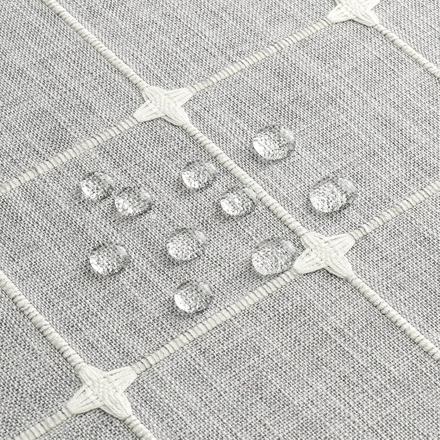 MitoVilla Grey Boho Narrow Shower Curtain Set