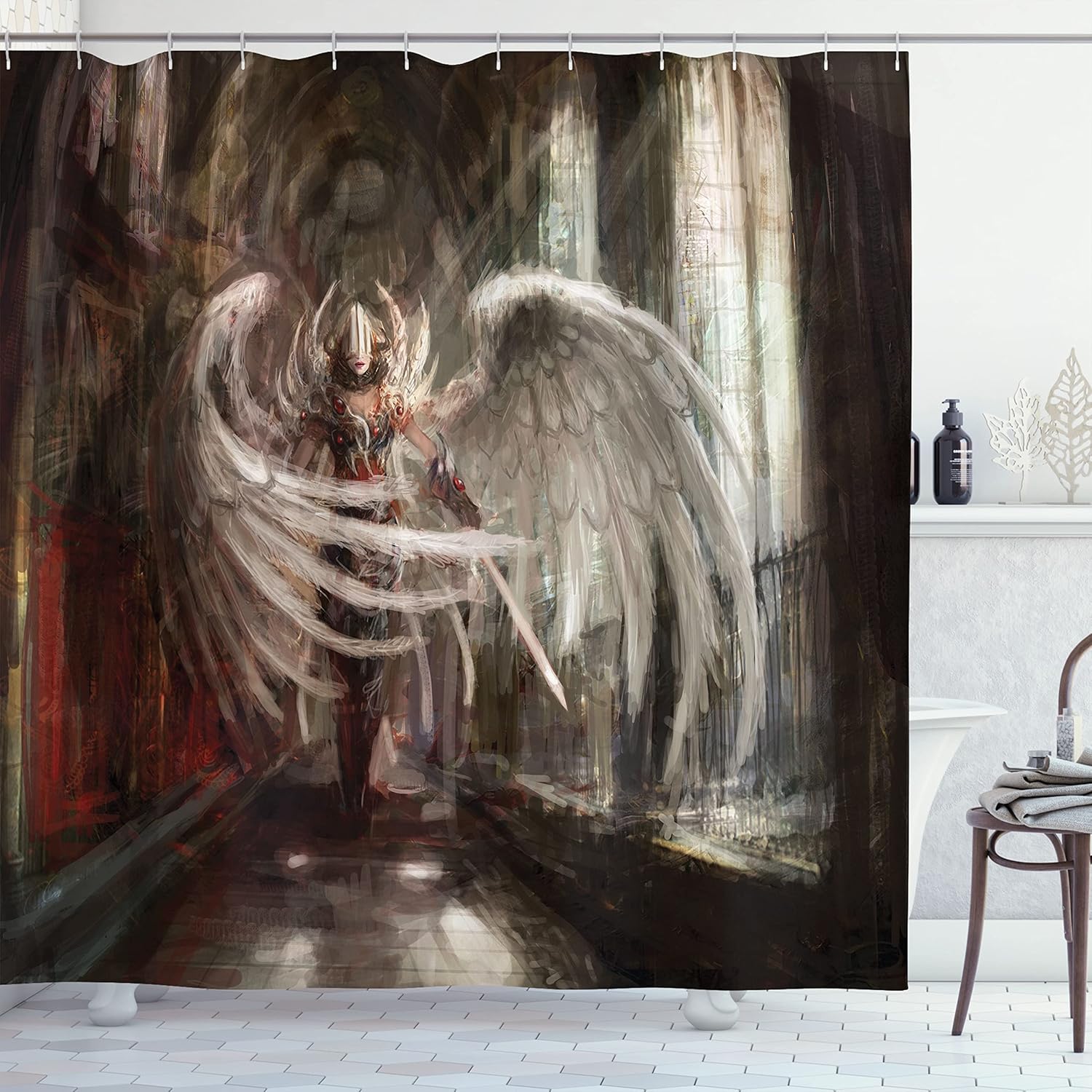 Ambesonne Fantasy Shower Curtain with 12 Hooks 69 x 70