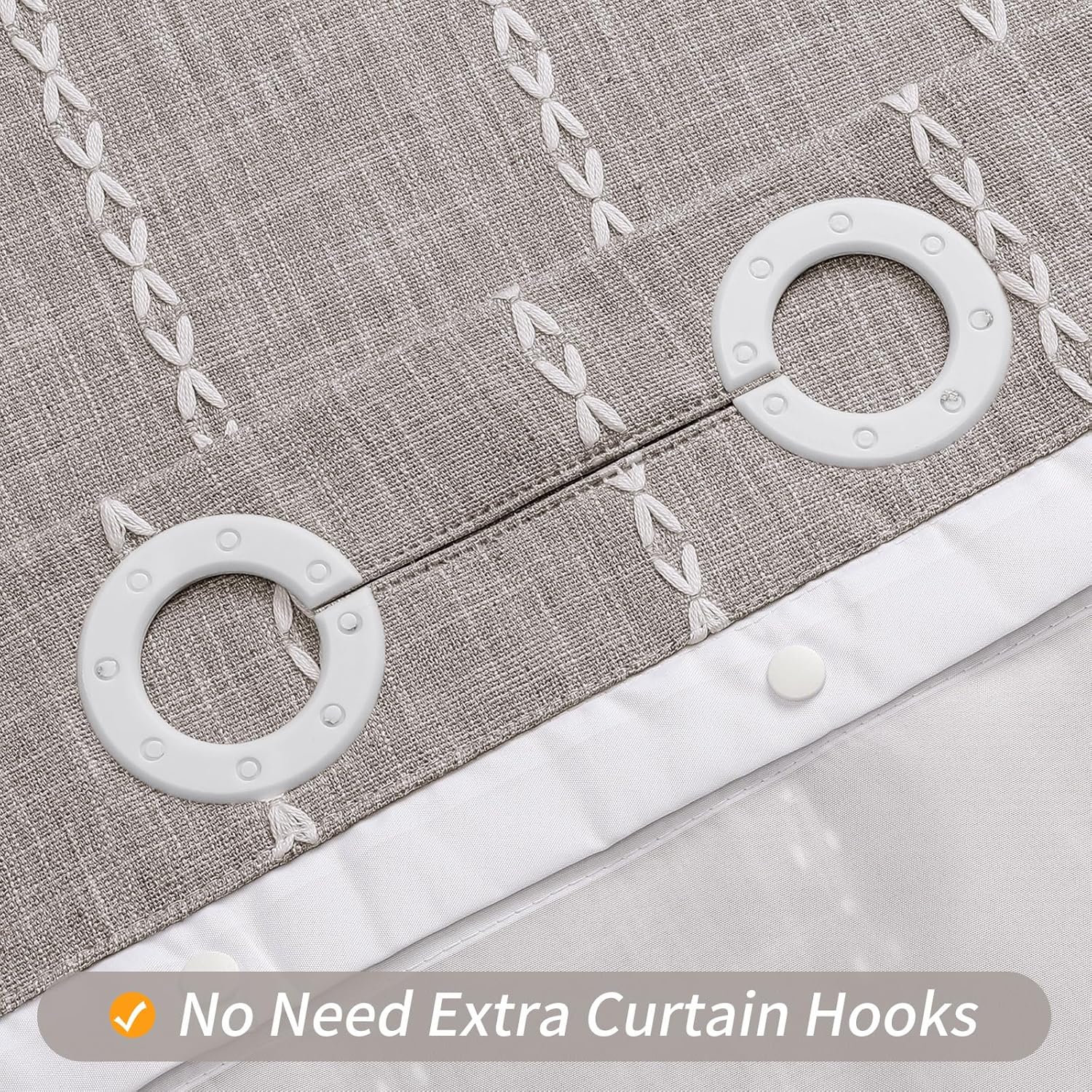 MitoVilla Boho Farmhouse Shower Curtain Set Grey Taupe 72x74