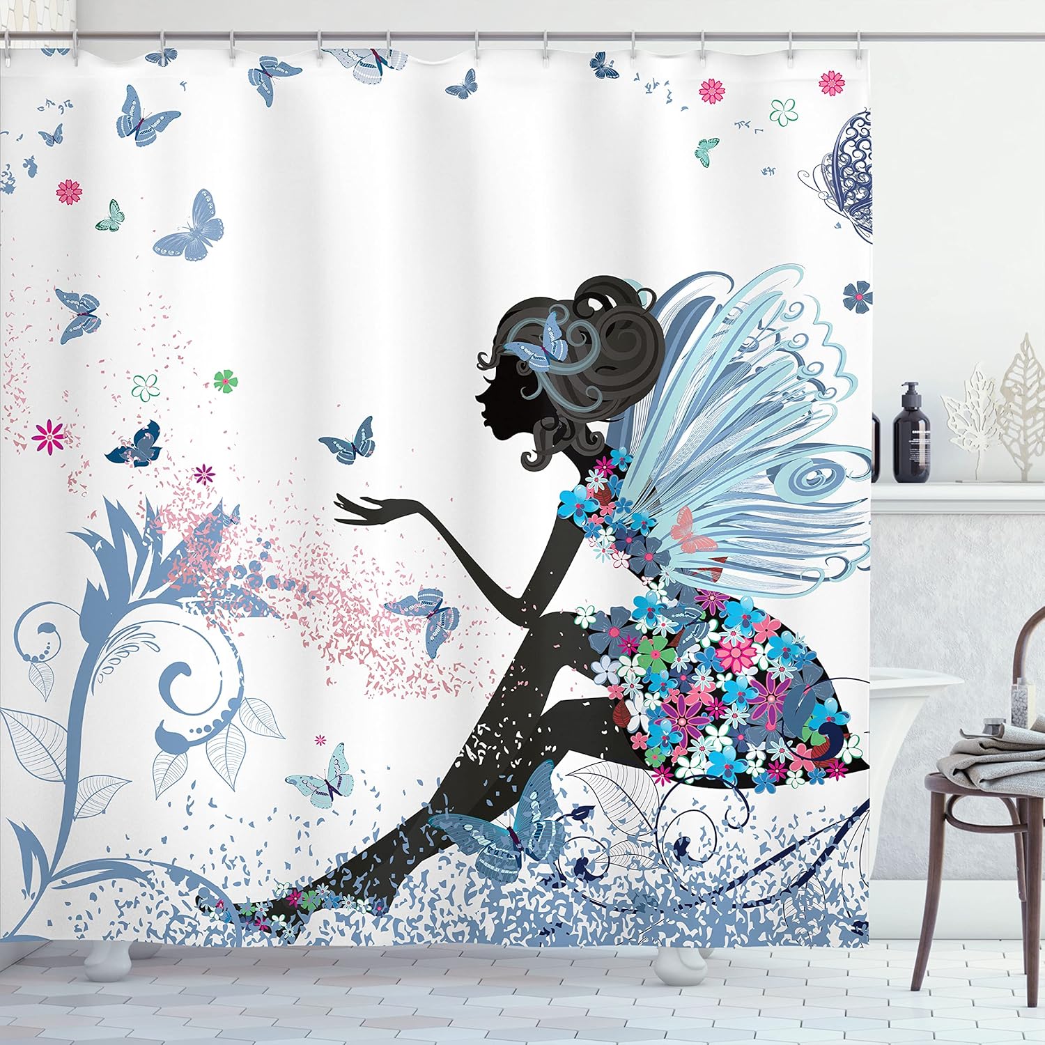 Ambesonne Fantasy Shower Curtain with 12 Hooks