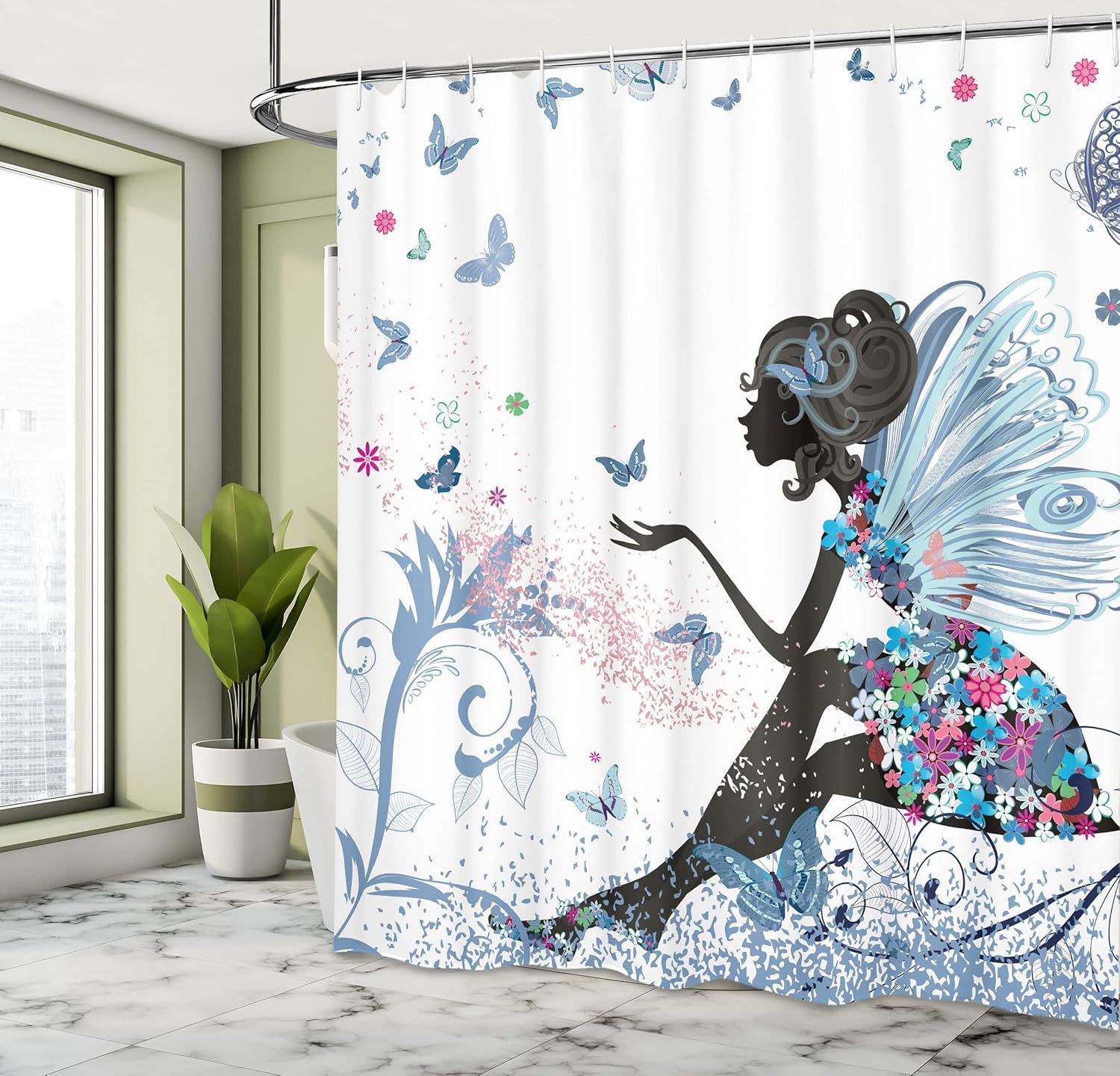 Ambesonne Fantasy Shower Curtain with 12 Hooks