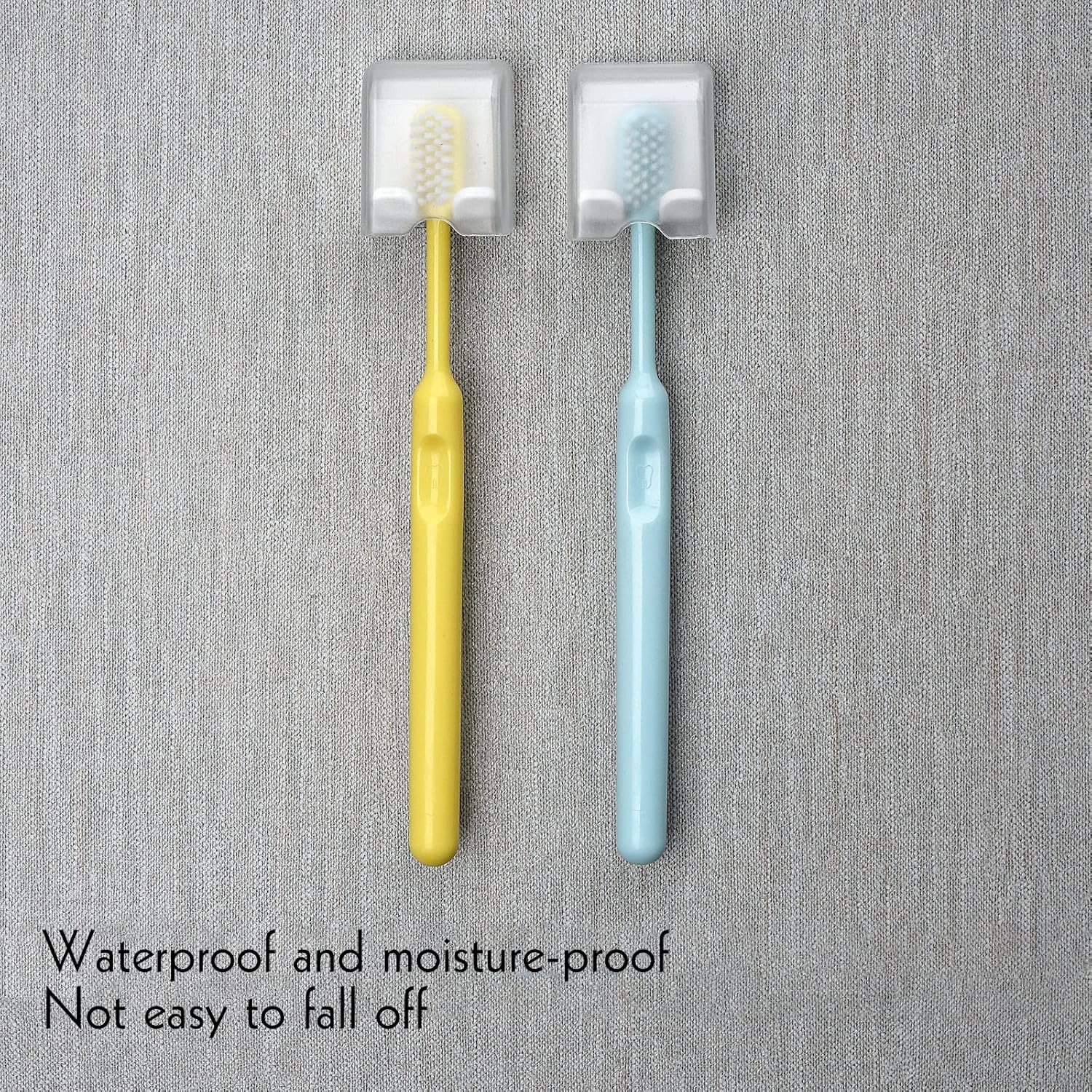 LUEXBOX 4PCS Wall Mounted Toothbrush Holder with Cover