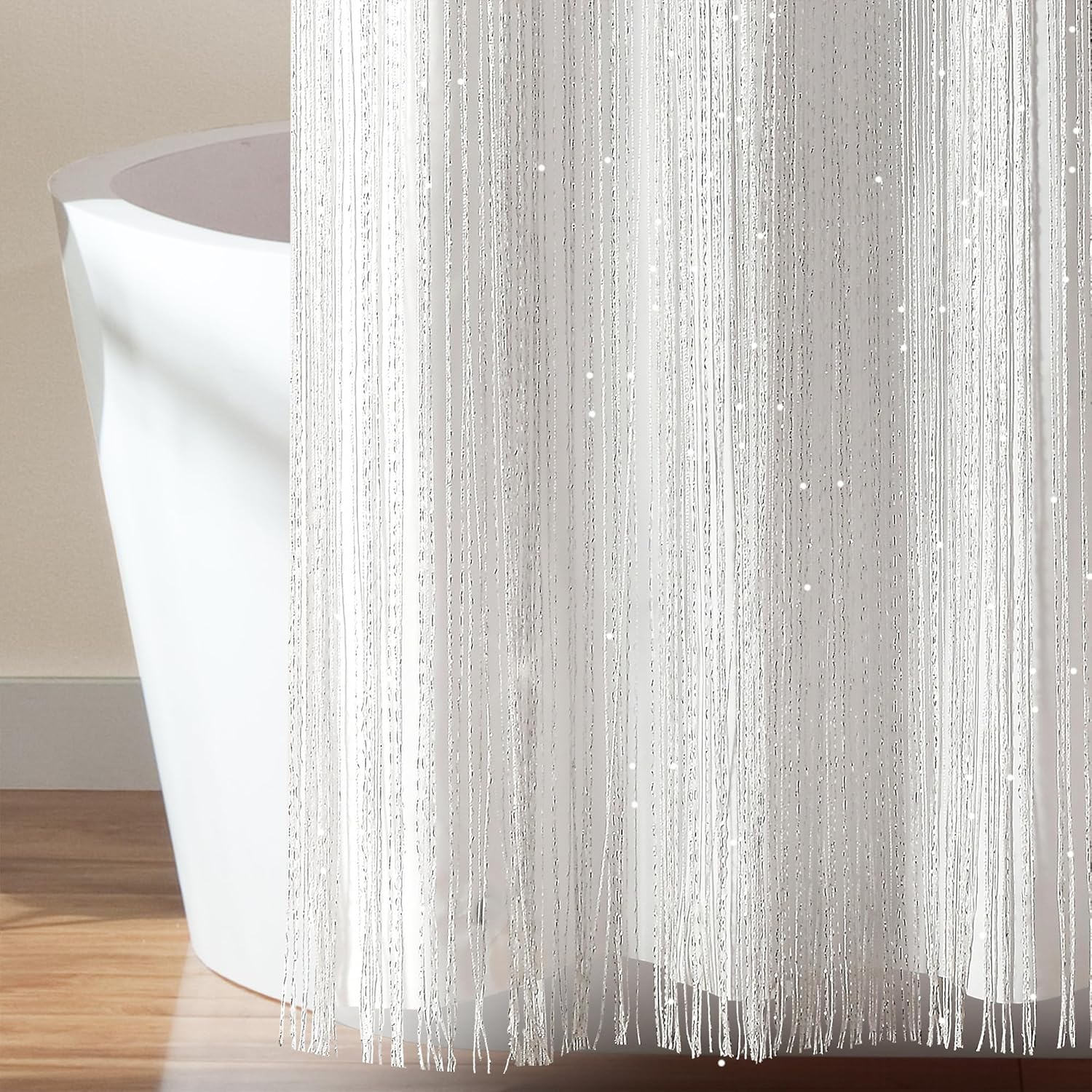 Lush Decor Night Sky String Thread Shower Curtain Set