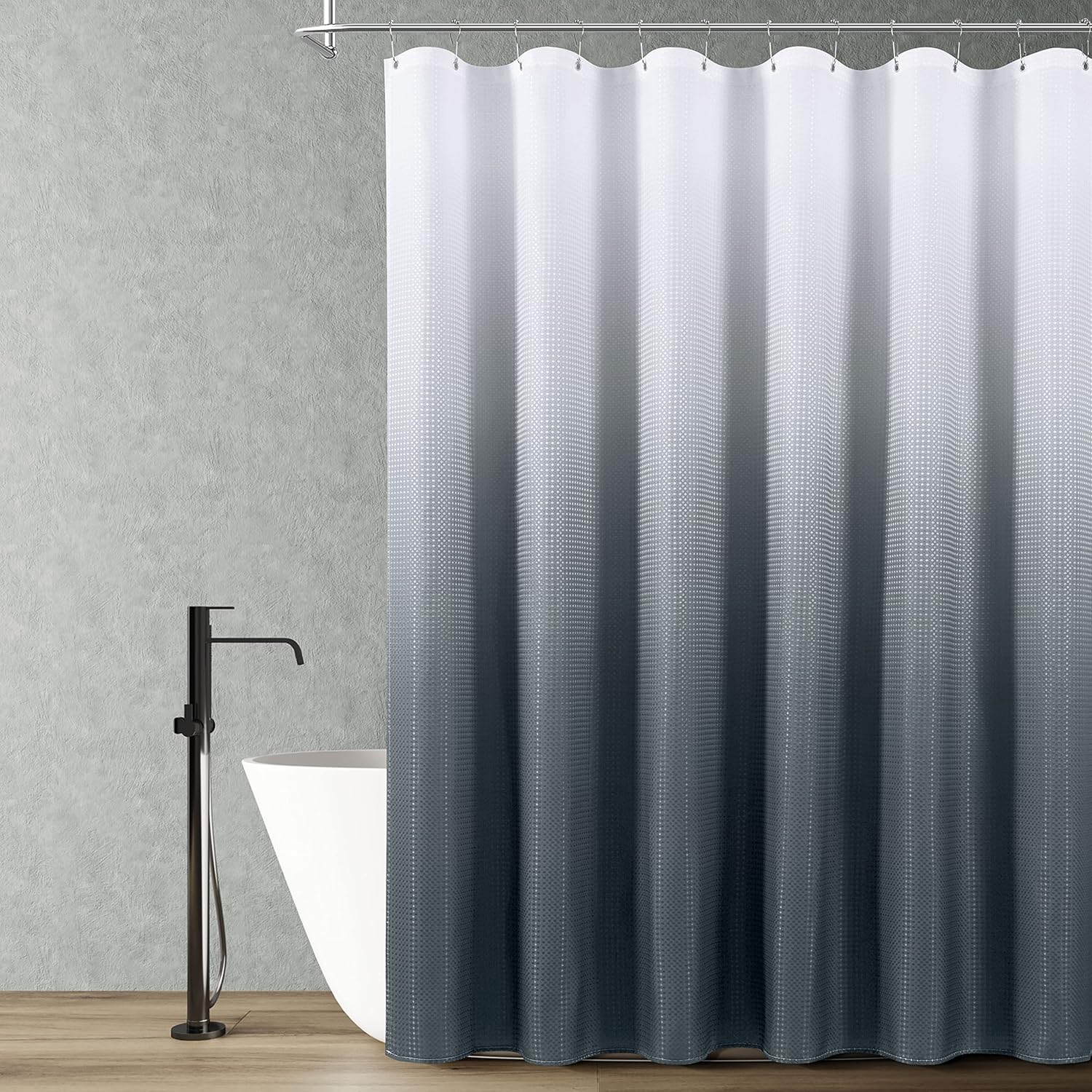 Naturoom Ombre Shower Curtain Set with 12 Hooks