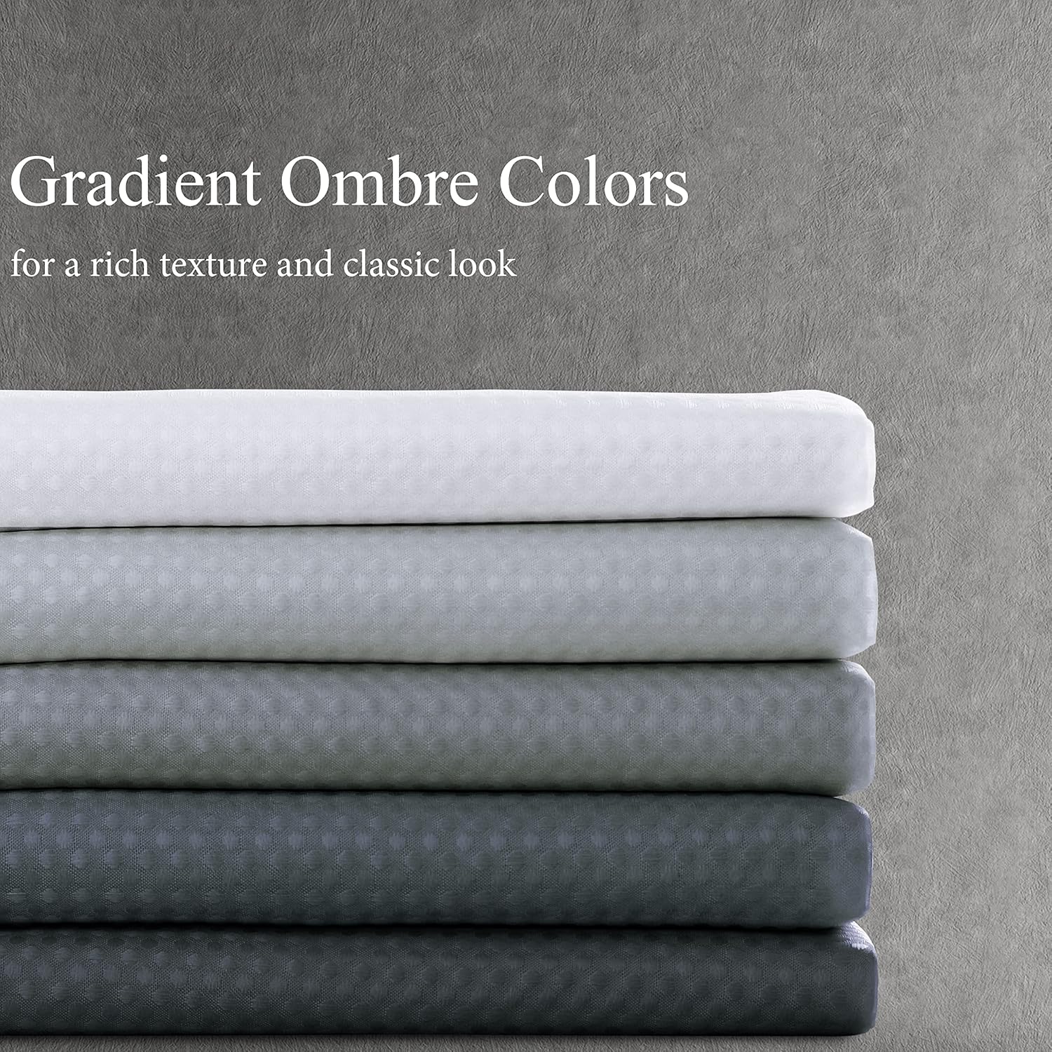 Naturoom Ombre Shower Curtain Set with 12 Hooks