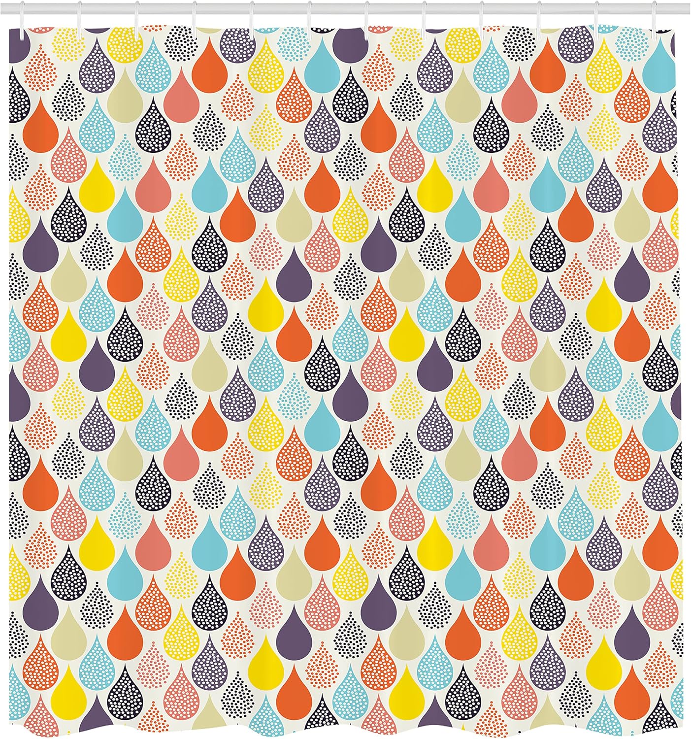 Ambesonne Geometric Shower Curtain with Hooks - Pale Blue